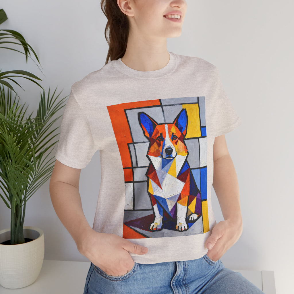 Corgi T Shirt | Living Work of Art Collection | Cubist Style