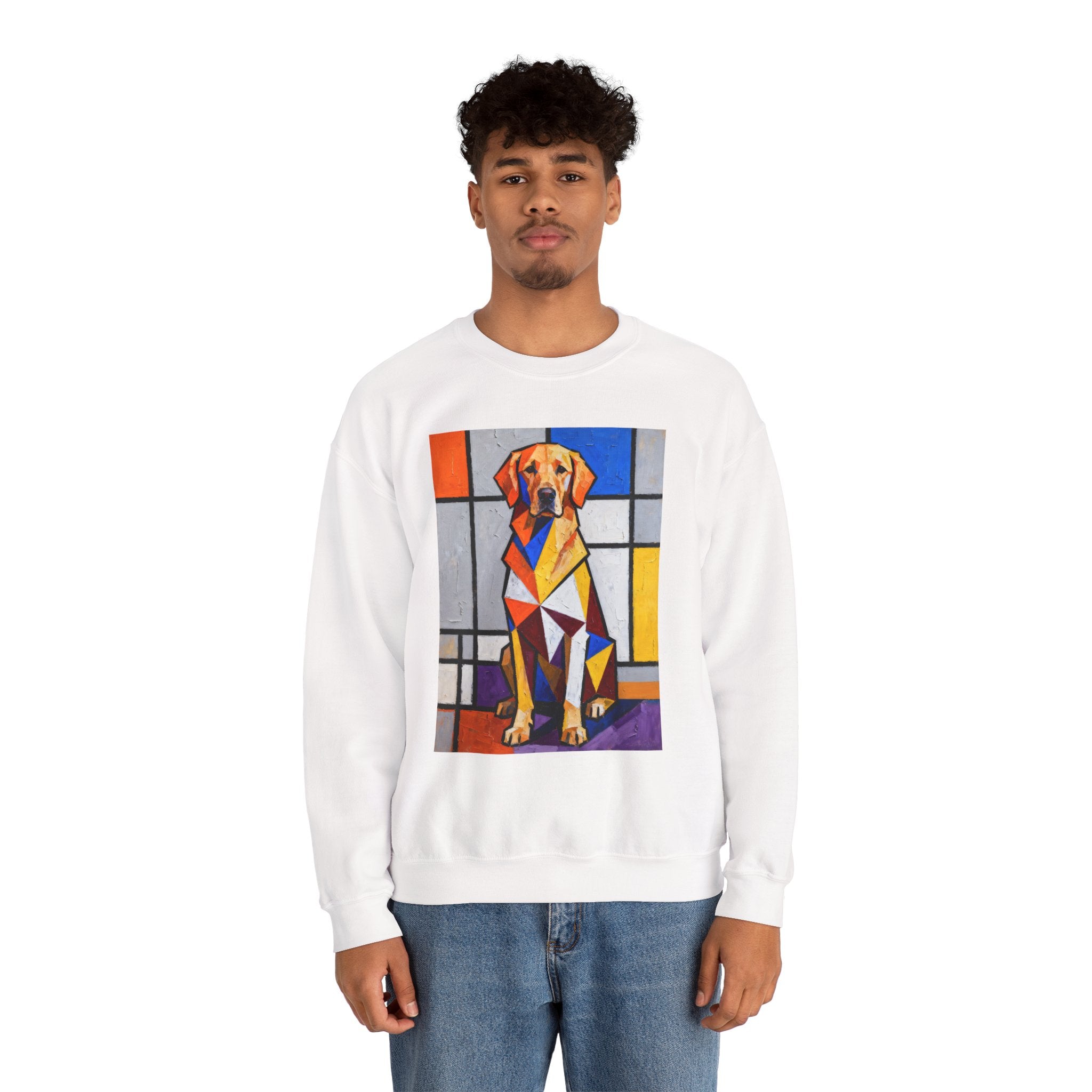 Golden Retriever Sweatshirt | Living Work of Art Collection | Cubist Style