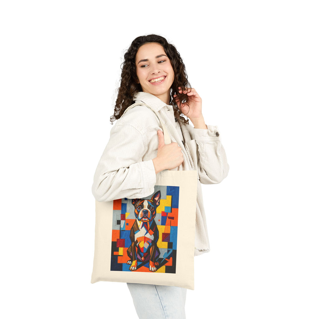 Boston Terrier Tote Bag | Living Work of Art Collection | Cubist Style