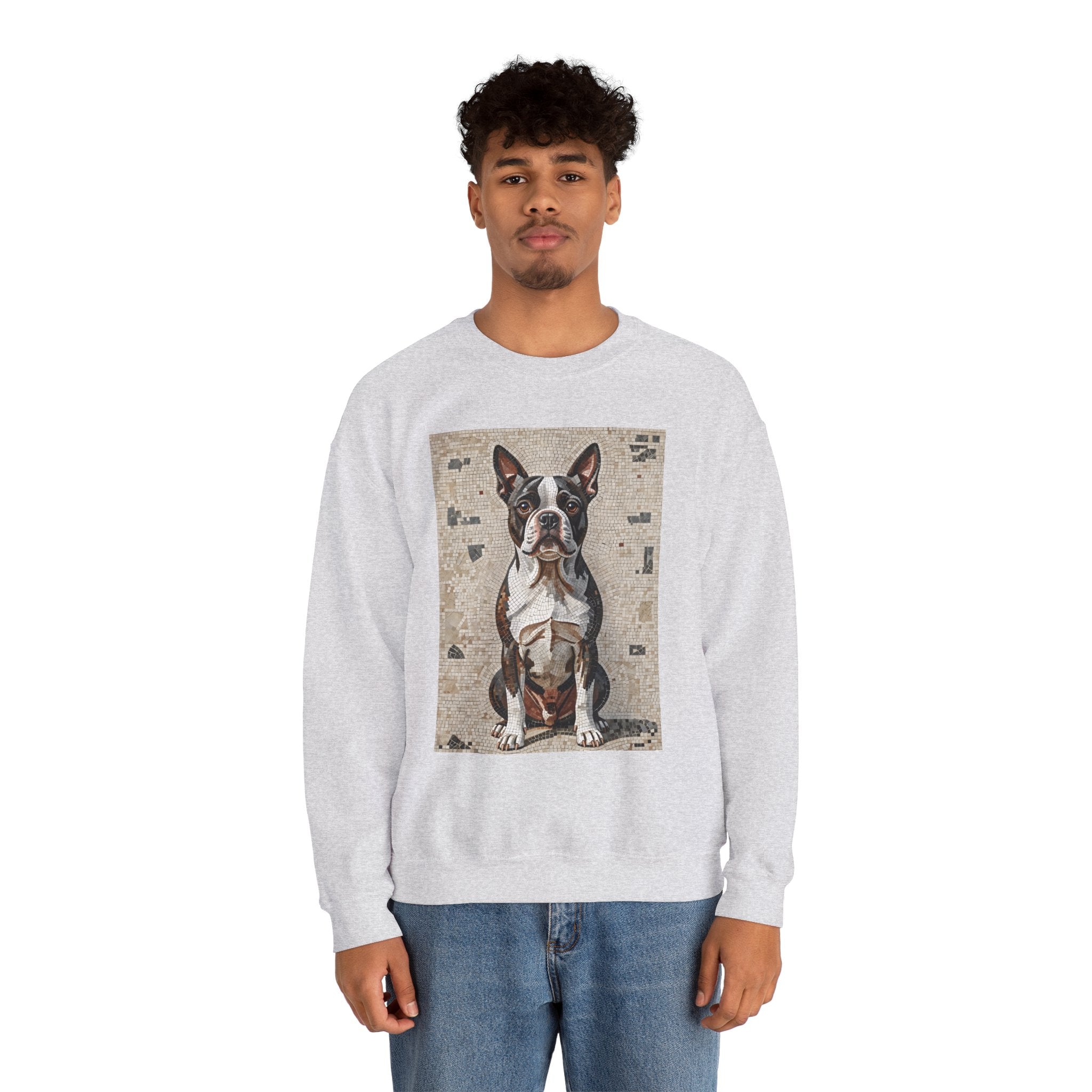 Boston Terrier Sweatshirt | Living Work of Art Collection | Mosaic Style