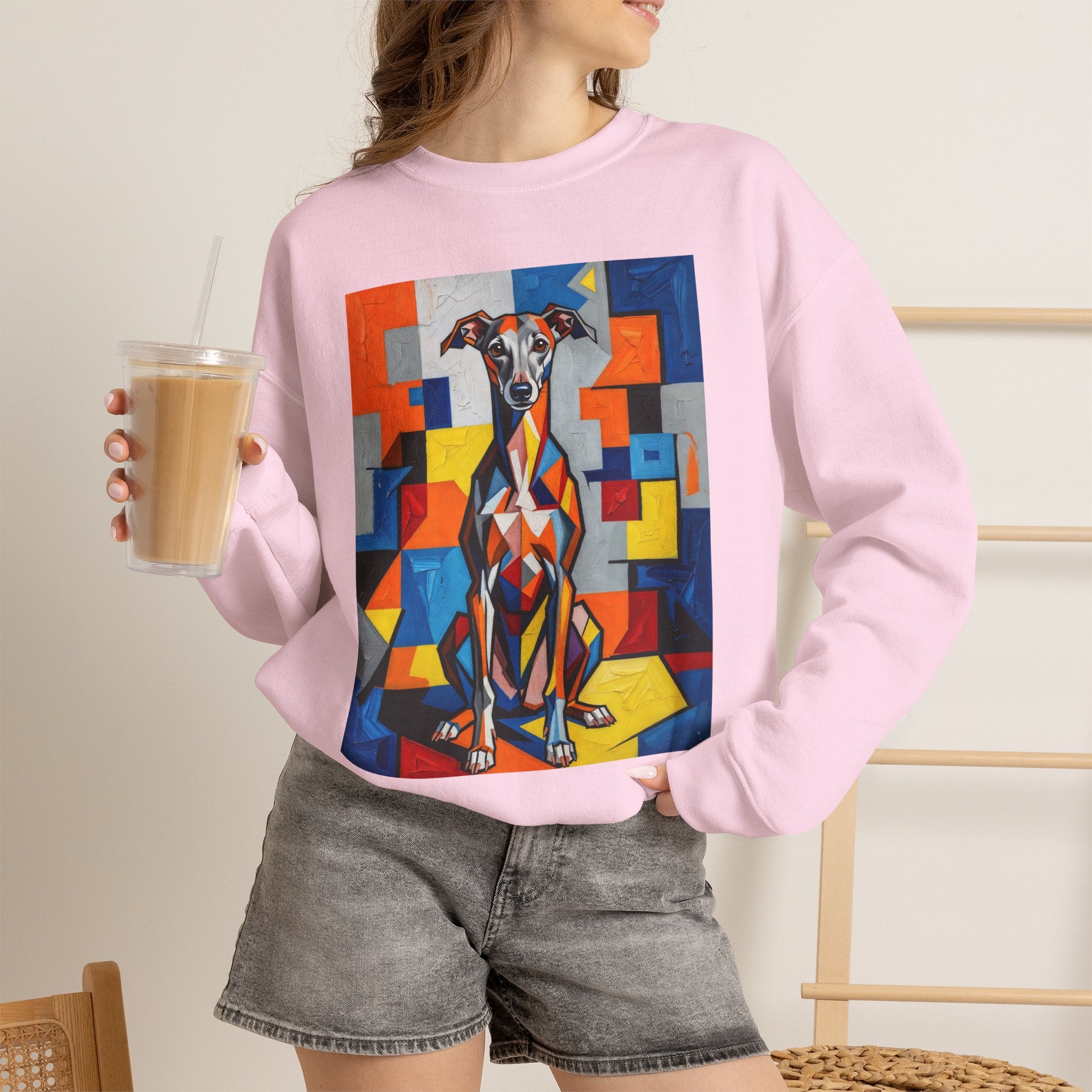 Italian Greyhound Sweatshirt | Living Work of Art Collection | Cubist Style