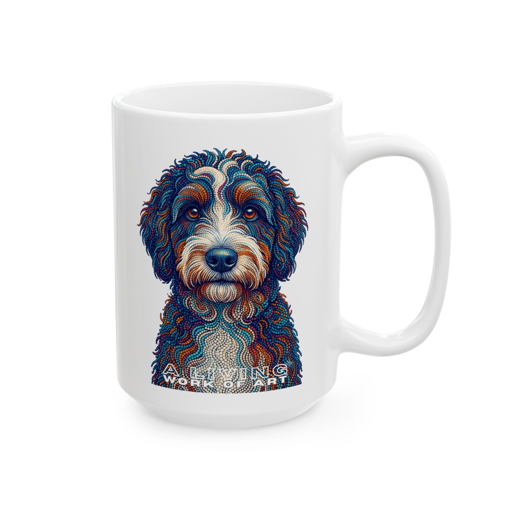 Bernedoodle Coffee Mug | Living Work of Art Collection | Pointillism Style
