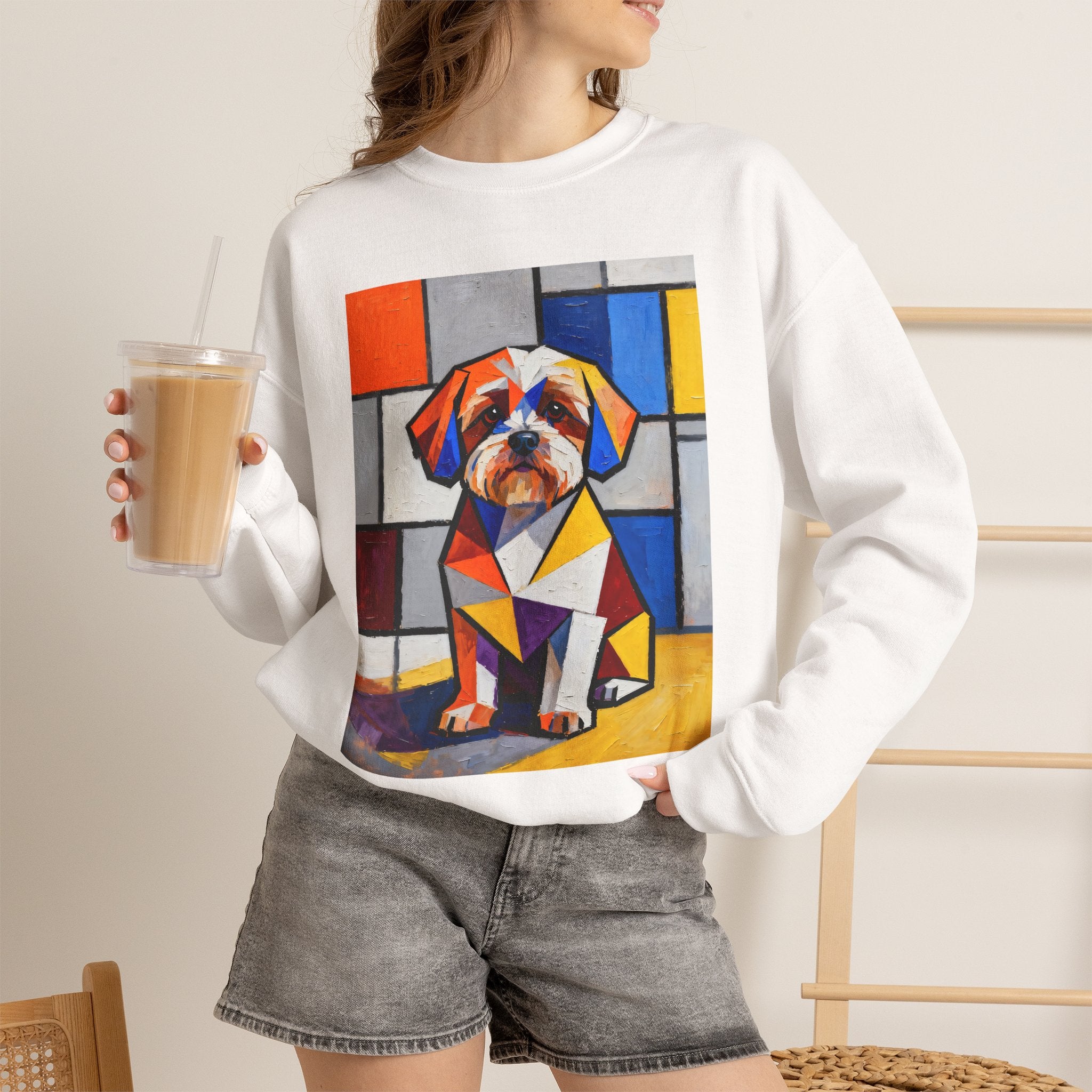 Shih-Poo Sweatshirt | Living Work of Art Collection | Cubist Style