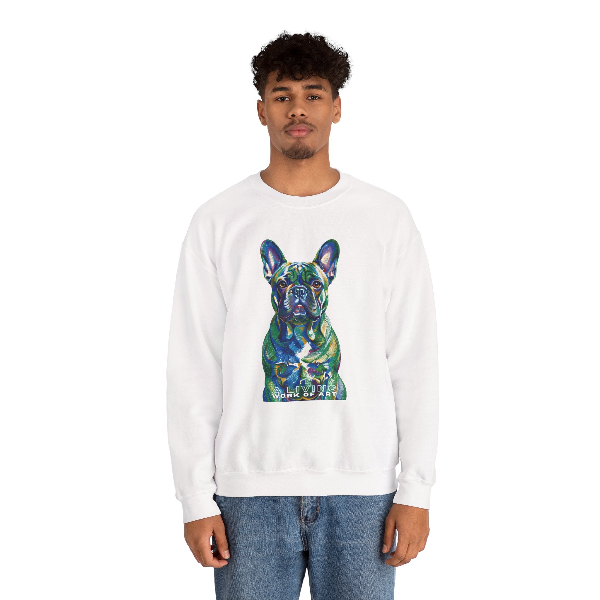 French Bulldog Sweatshirt | Living Work of Art Collection | Pointillism Style