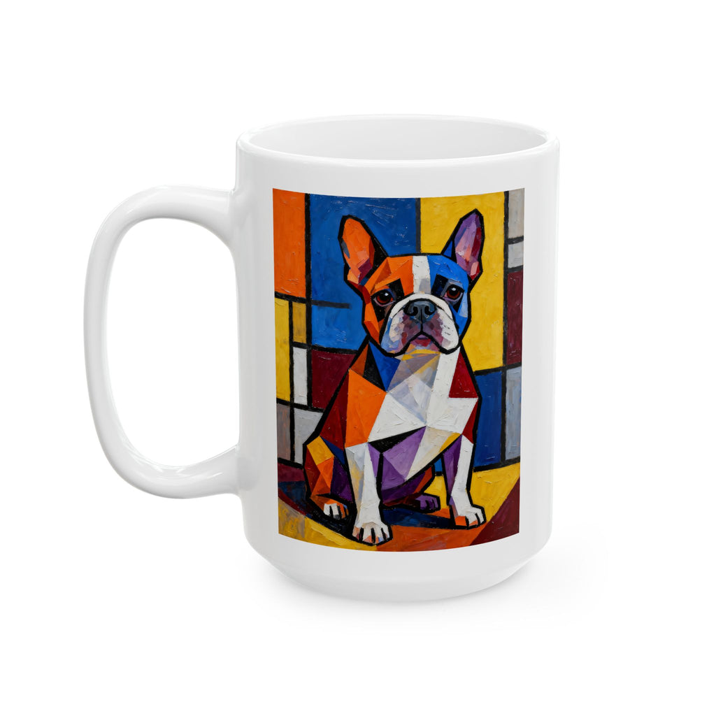 French Bulldog Coffee Mug | Living Work of Art Collection | Cubist Style