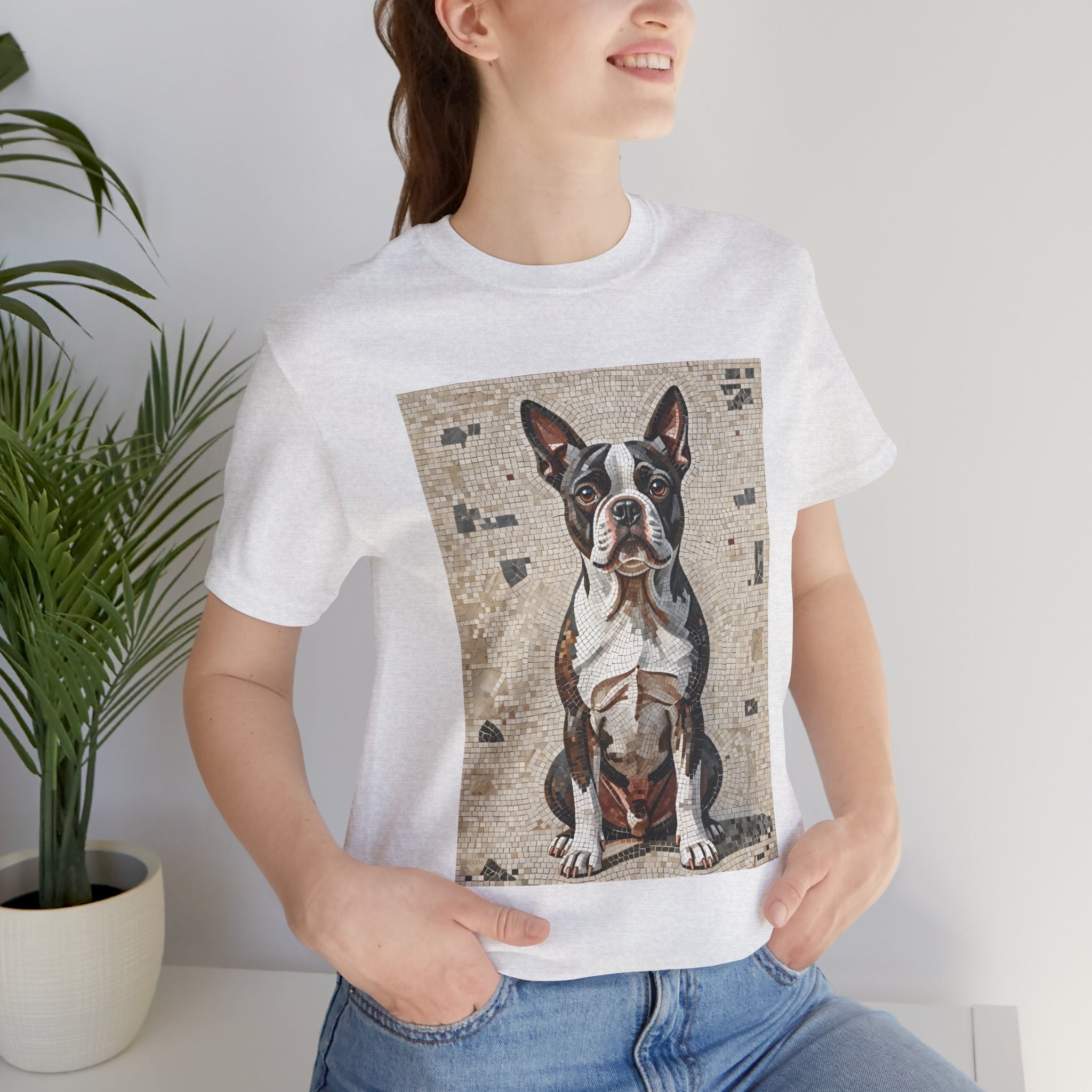 Boston Terrier T Shirt | Living Work of Art Collection | Mosaic Style