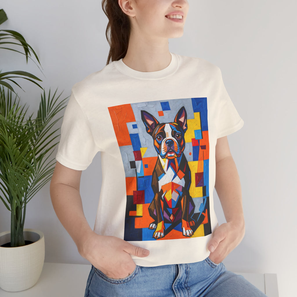 Boston Terrier T Shirt | Living Work of Art Collection | Cubist Style
