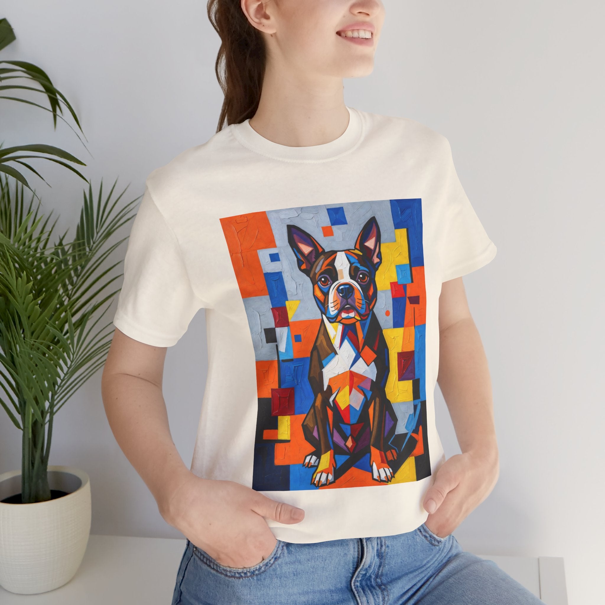 Boston Terrier T Shirt | Living Work of Art Collection | Cubist Style