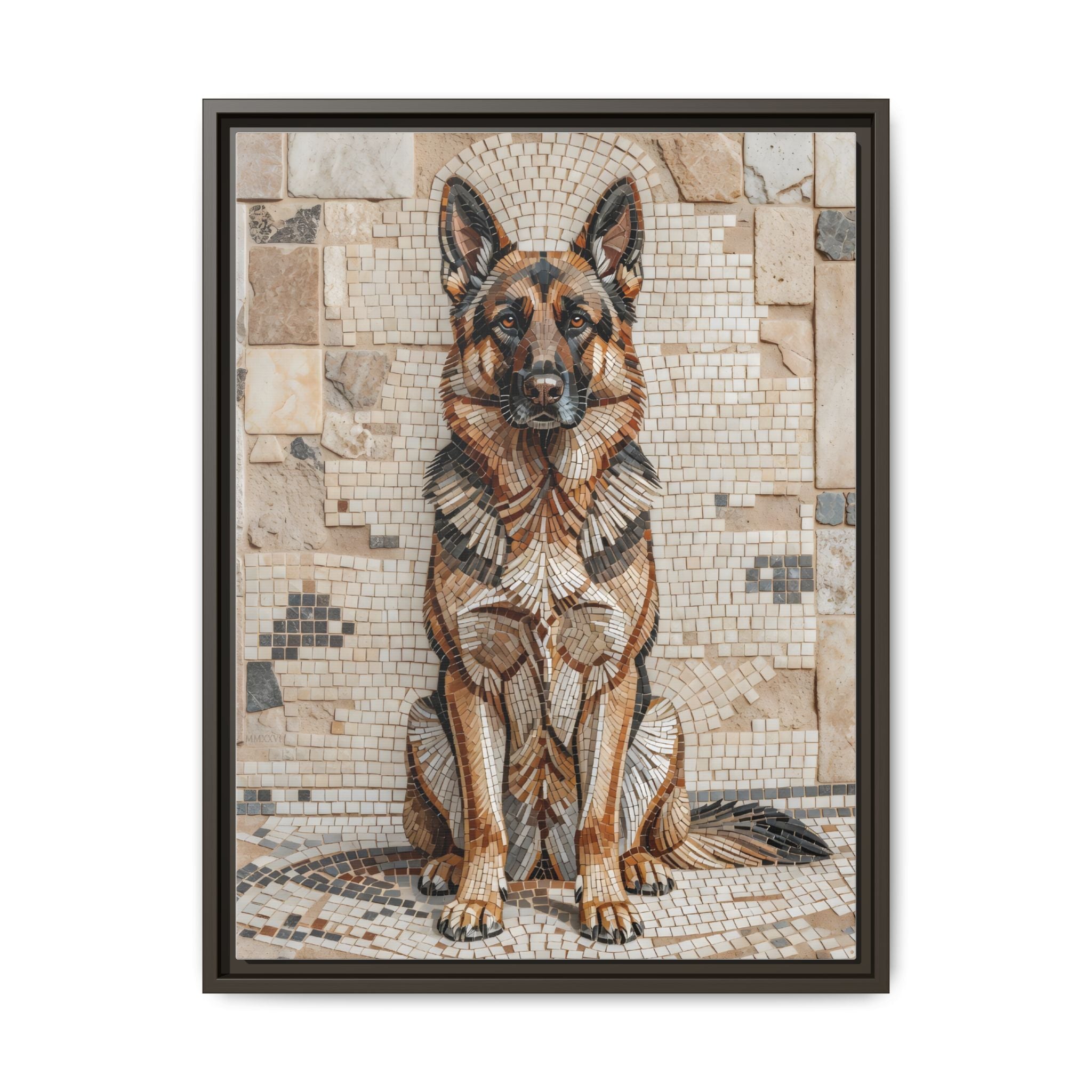 German Shepherd Canvas Wall Art | Living Work of Art Collection | Mosaic Style Print