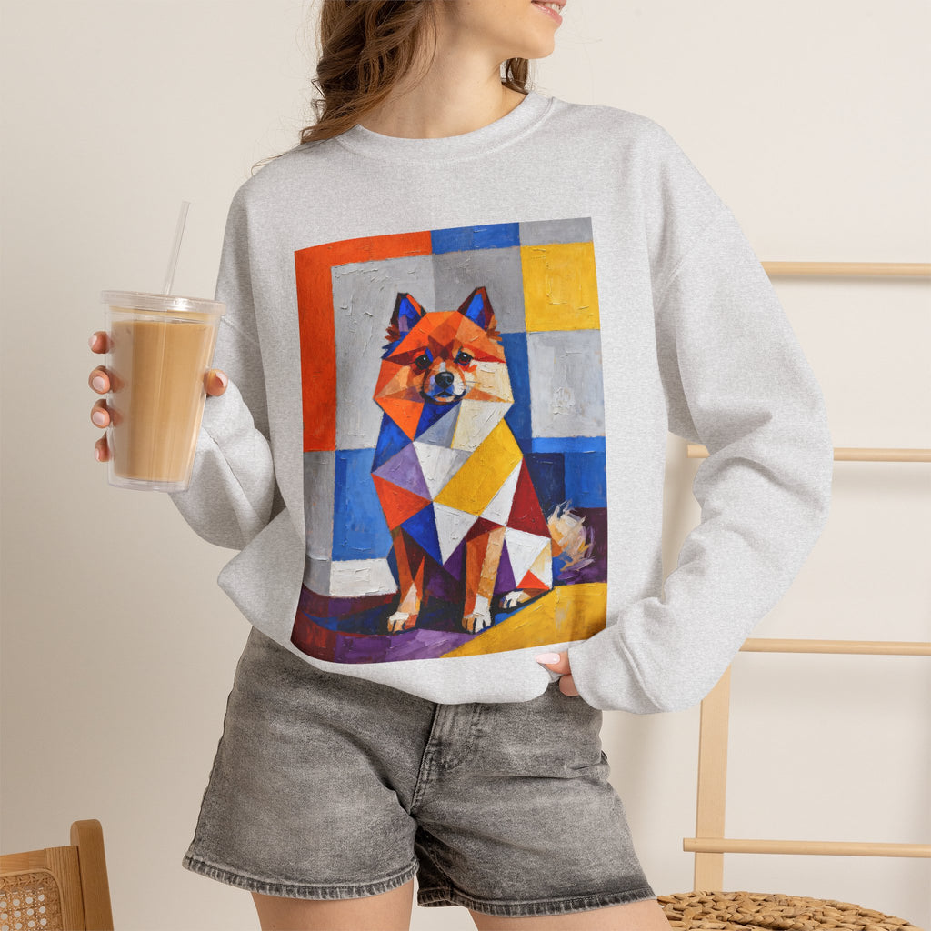 Pomeranian Sweatshirt | Living Work of Art Collection | Cubist Style