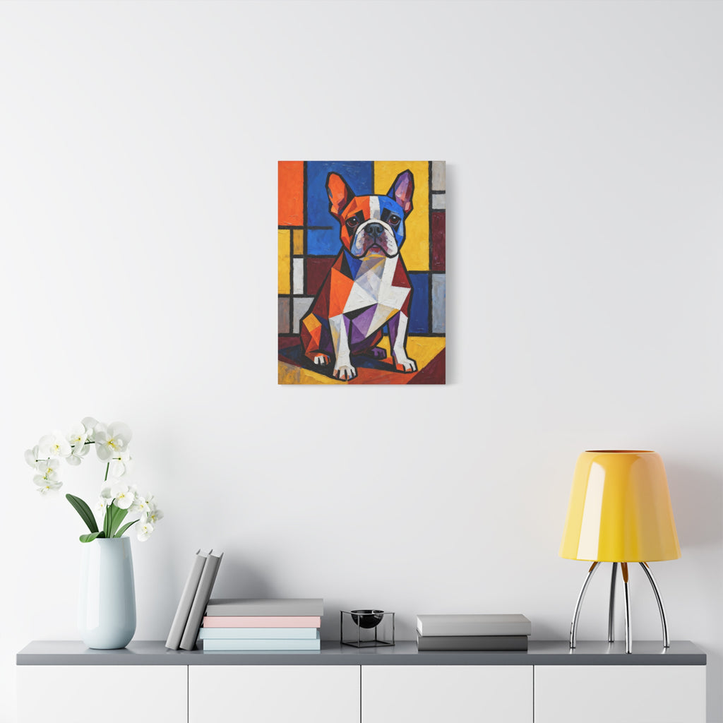 French Bulldog Canvas Wall Art | Living Work of Art Collection | Cubist Style Print