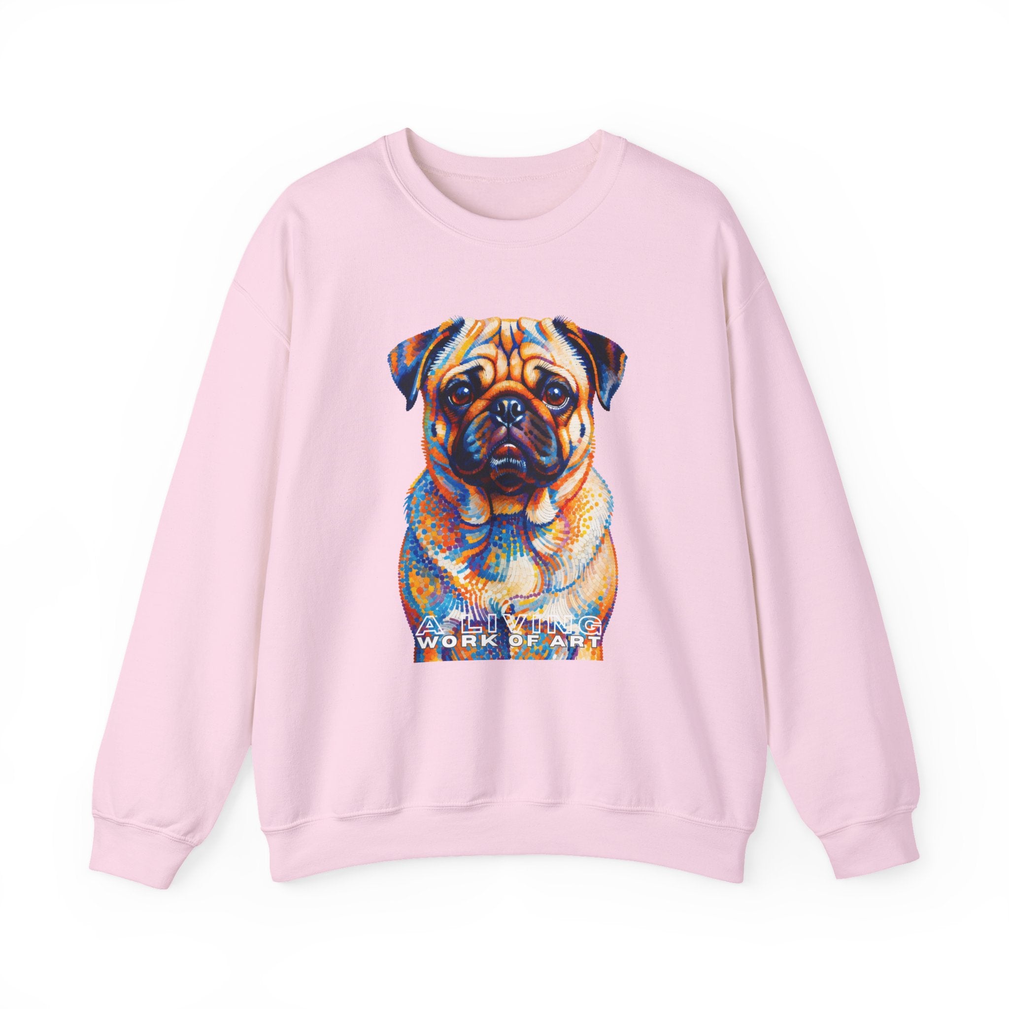 Pug Sweatshirt | Living Work of Art Collection | Pointillism Style