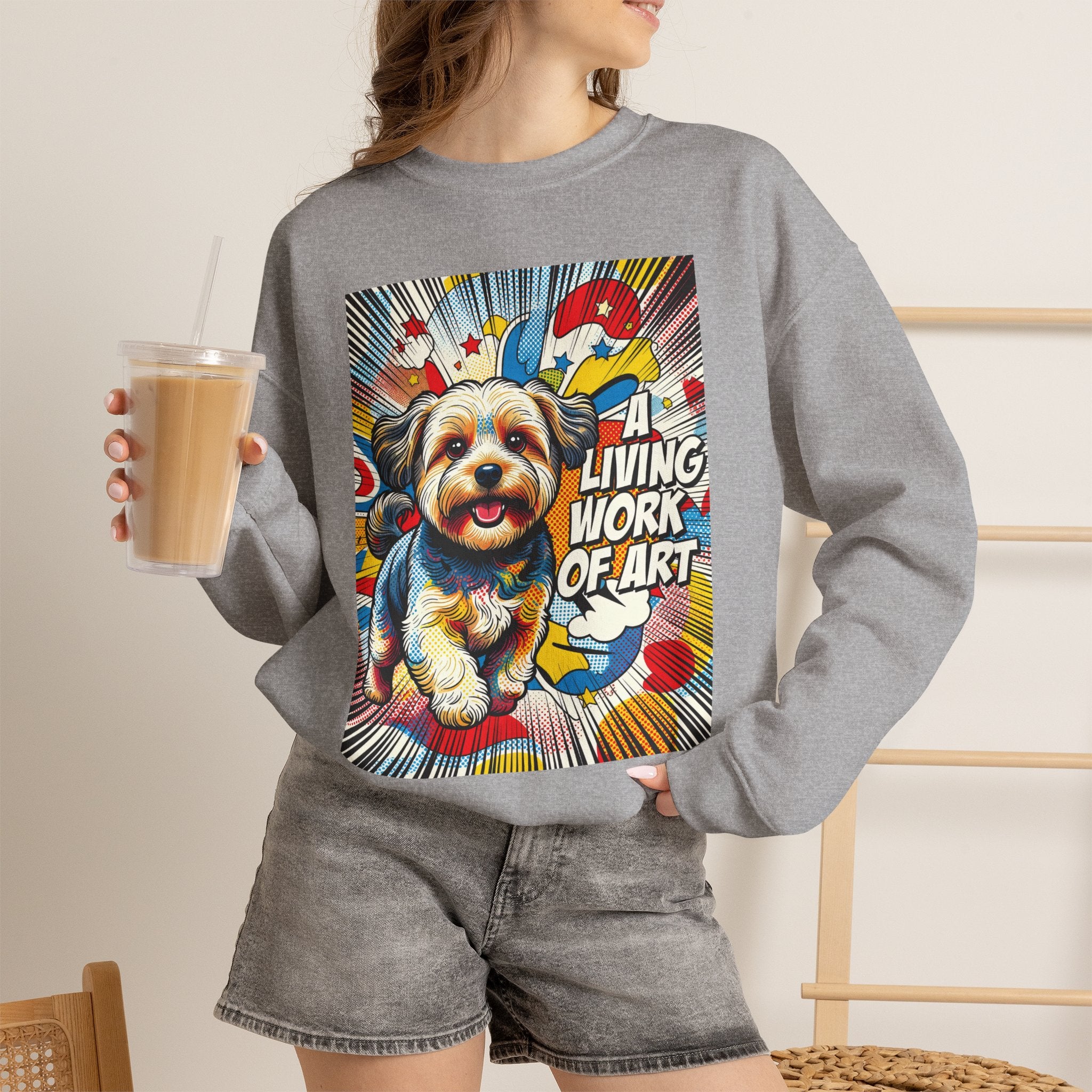 Yorkipoo Sweatshirt | Living Work of Art Collection | Pop Art