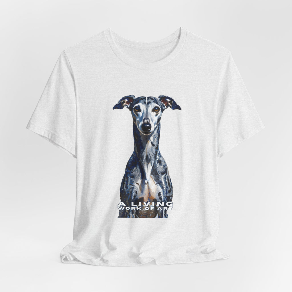 Whippet T Shirt | Living Work of Art Collection | Pointillism Style