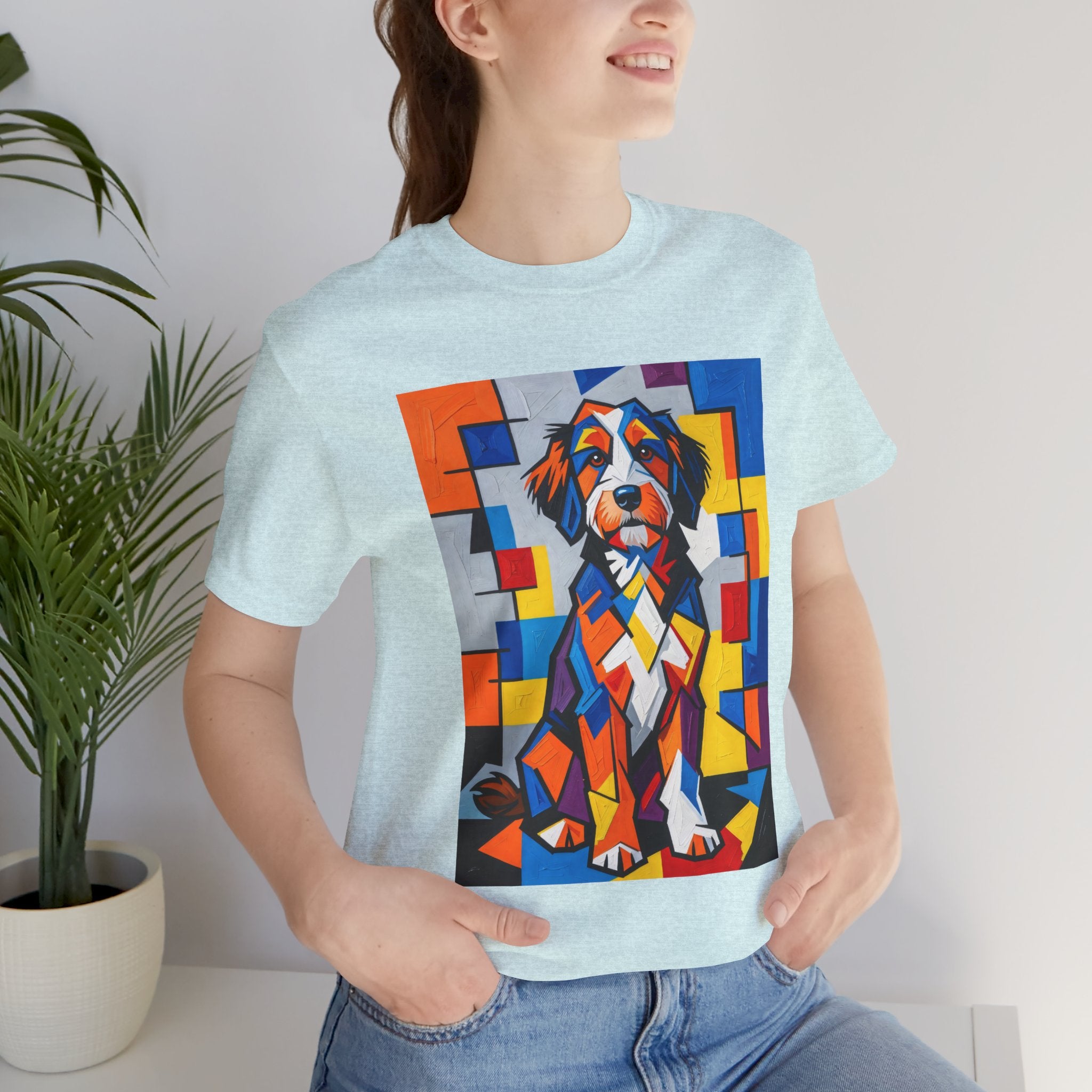 Bernedoodle T Shirt | Living Work of Art Collection | Cubist Style