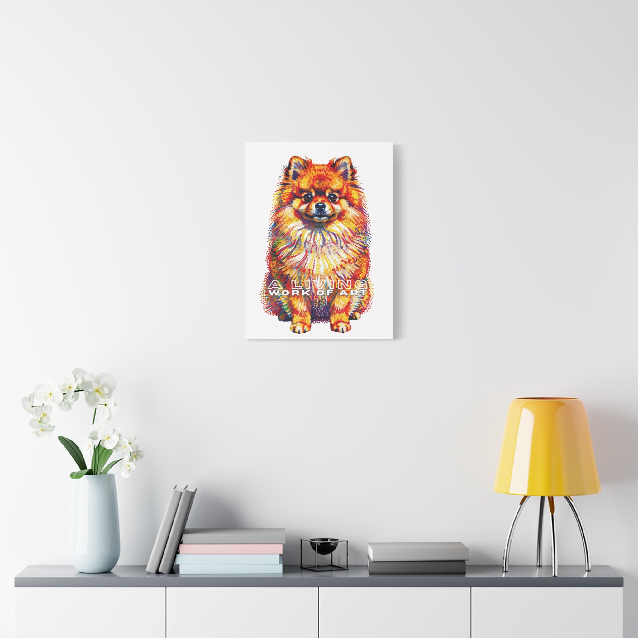 Pomeranian Canvas Wall Art | Living Work of Art Collection | Pointillism Style Print