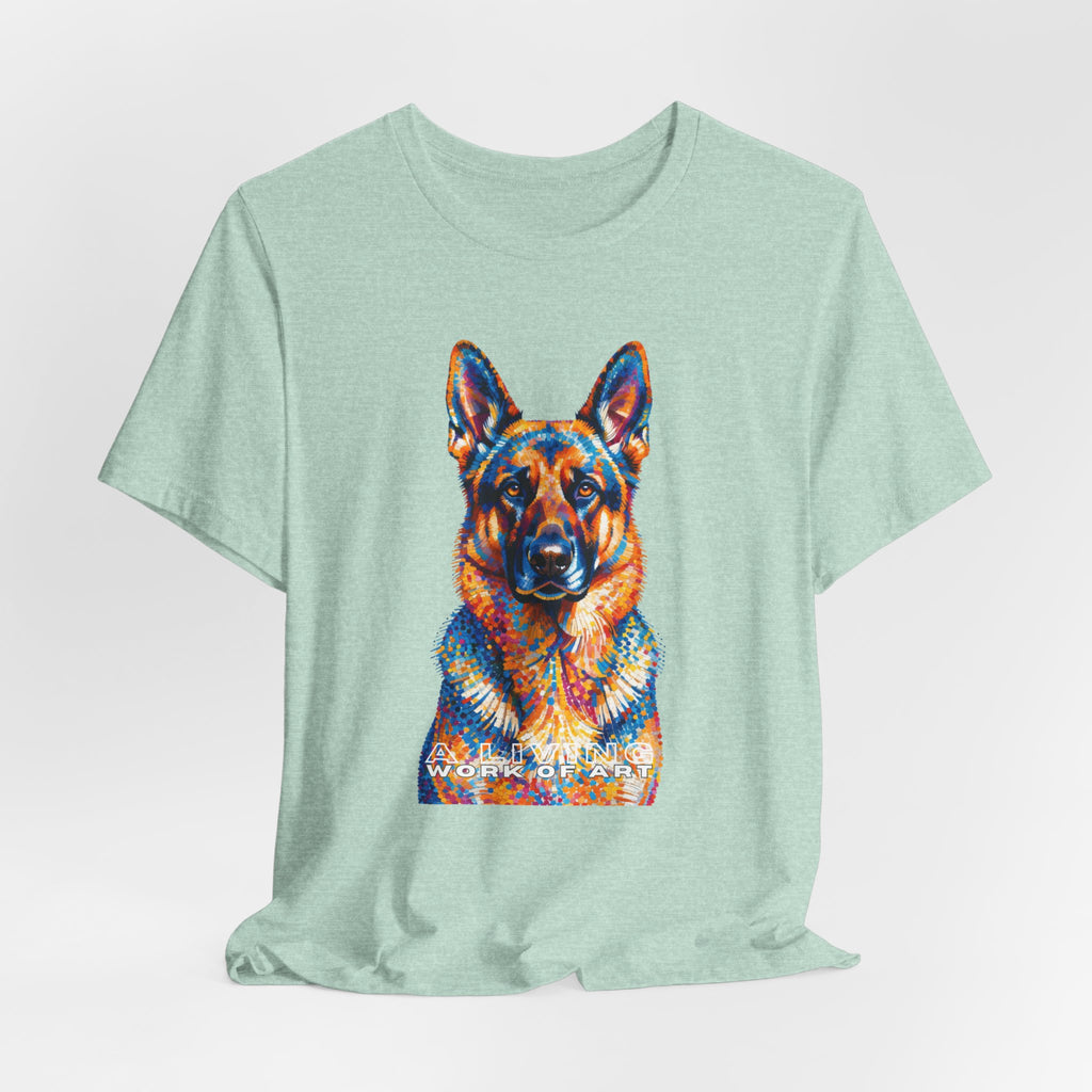German Shepherd T Shirt | Living Work of Art Collection | Pointillism Style