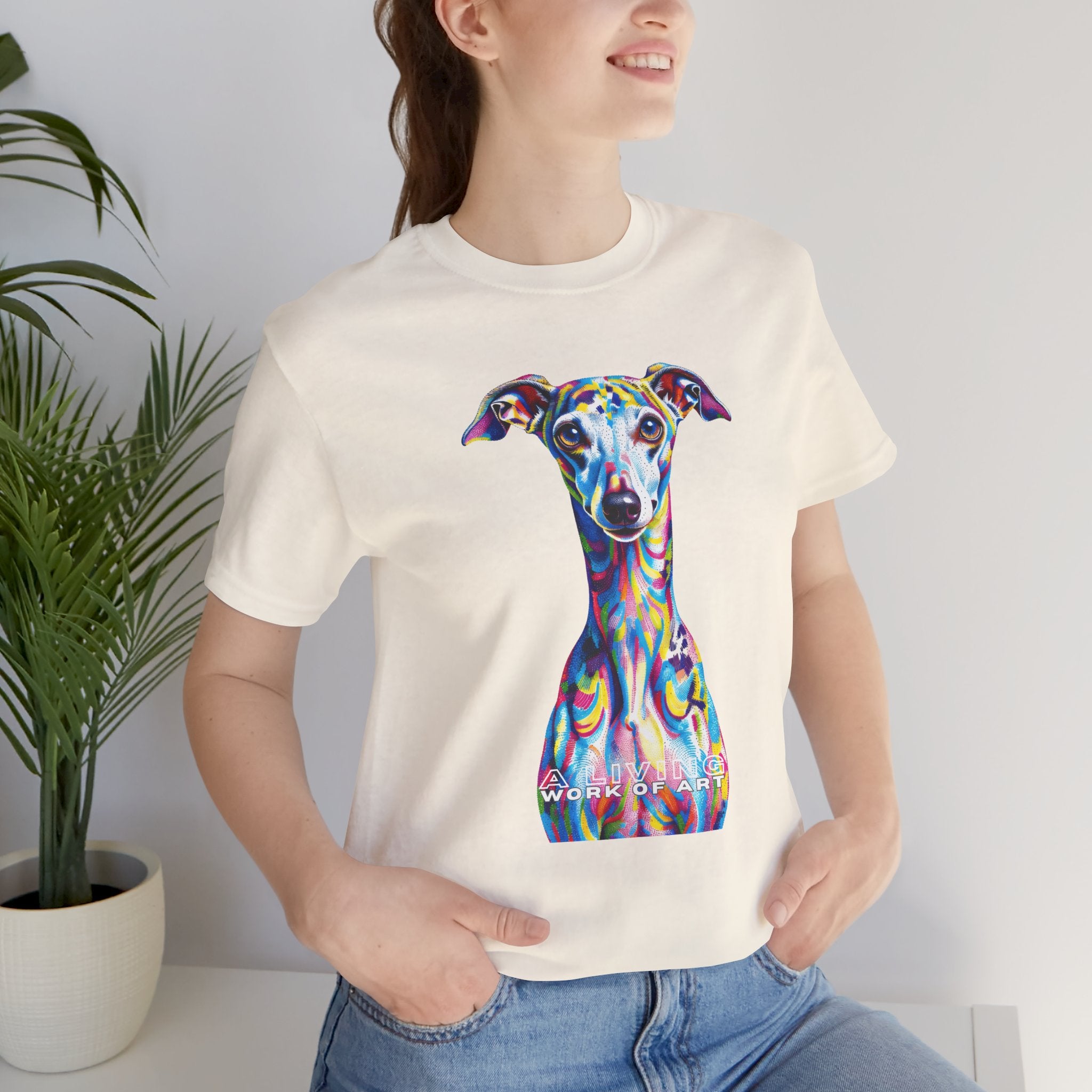Italian Greyhound T Shirt | Living Work of Art Collection | Pointillism Style