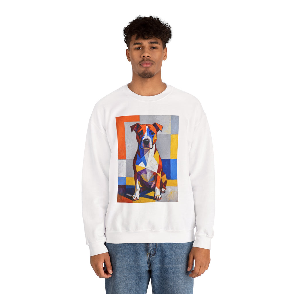 Staffordshire Bull Terrier Sweatshirt | Living Work of Art Collection | Cubist Style
