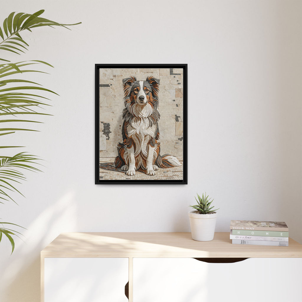 Border Collie Canvas Wall Art | Living Work of Art Collection | Mosaic Style Print