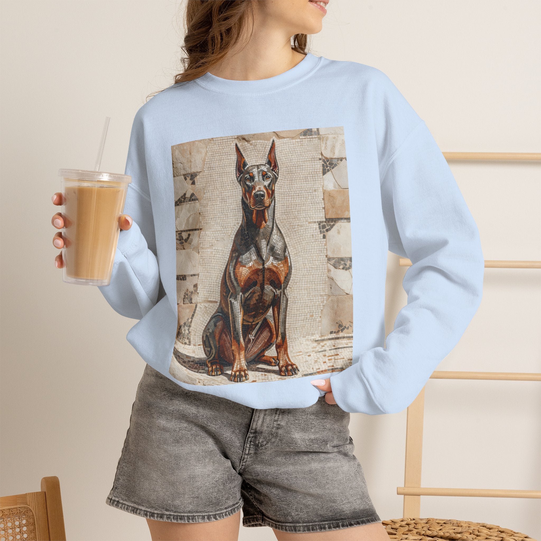 Doberman Pinscher Sweatshirt | Living Work of Art Collection | Mosaic Style