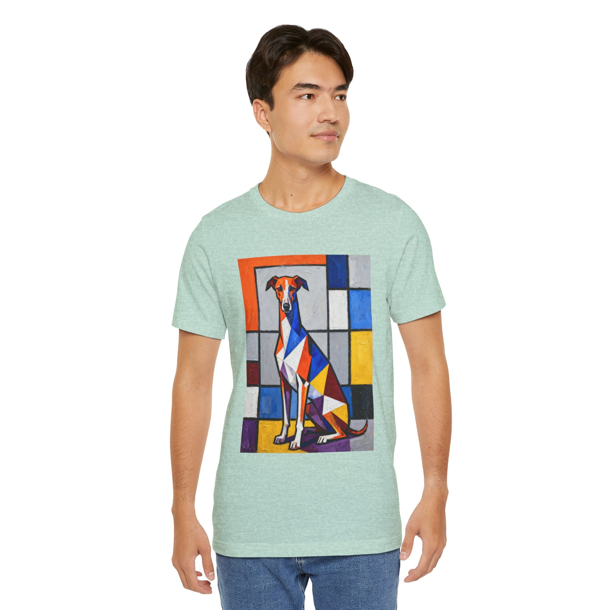 Whippet T Shirt | Living Work of Art Collection | Cubist Style
