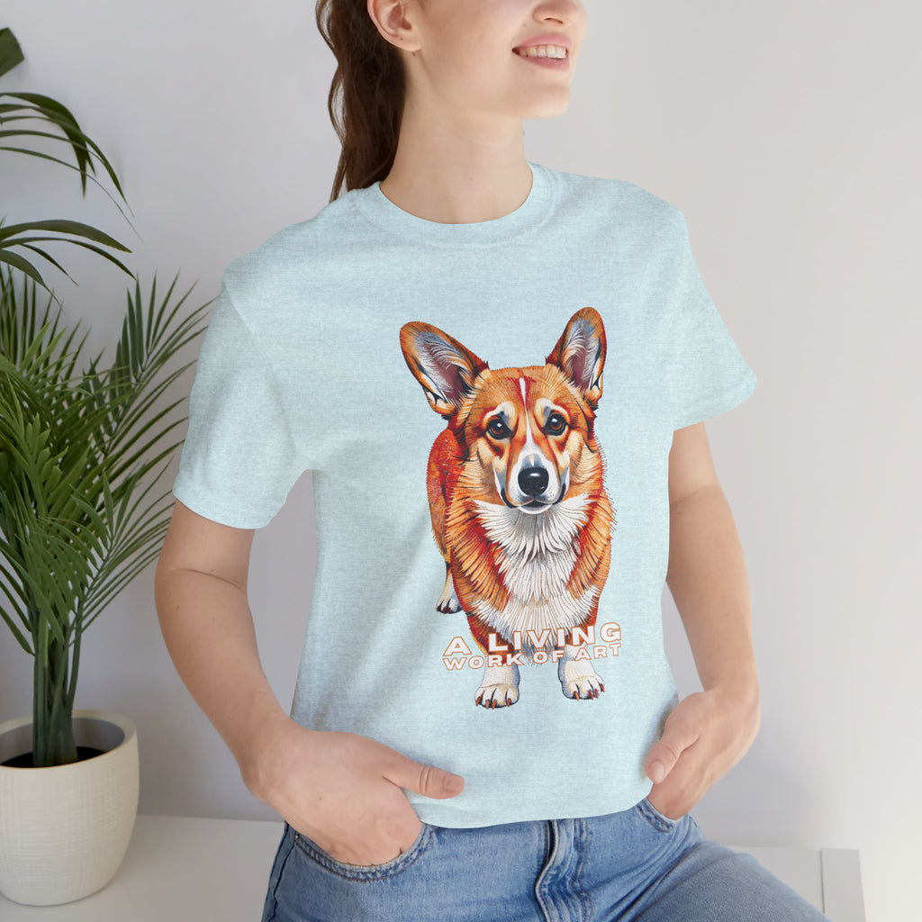 Corgi T Shirt | Living Work of Art Collection | Pointillism Style