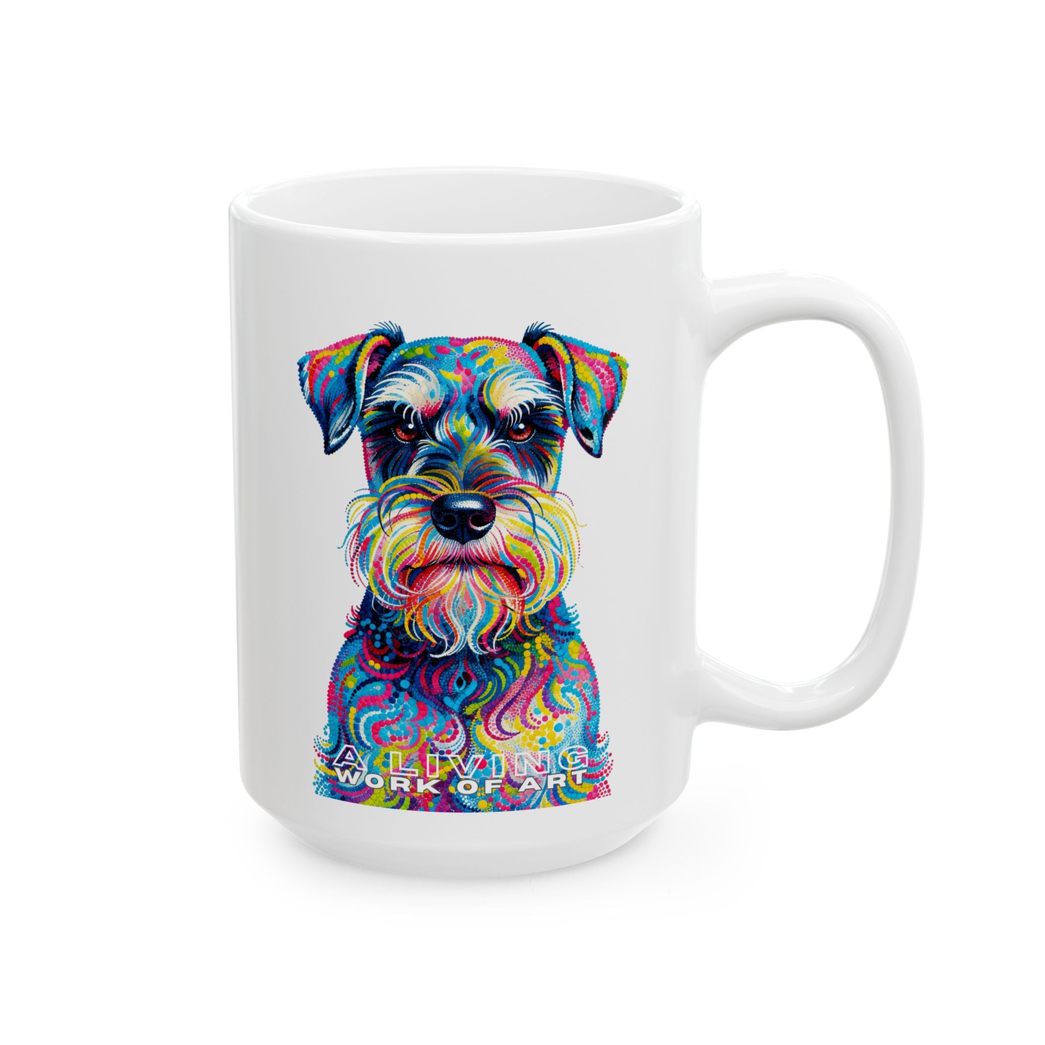 Schnauzer Coffee Mug | Living Work of Art Collection | Pointillism Style