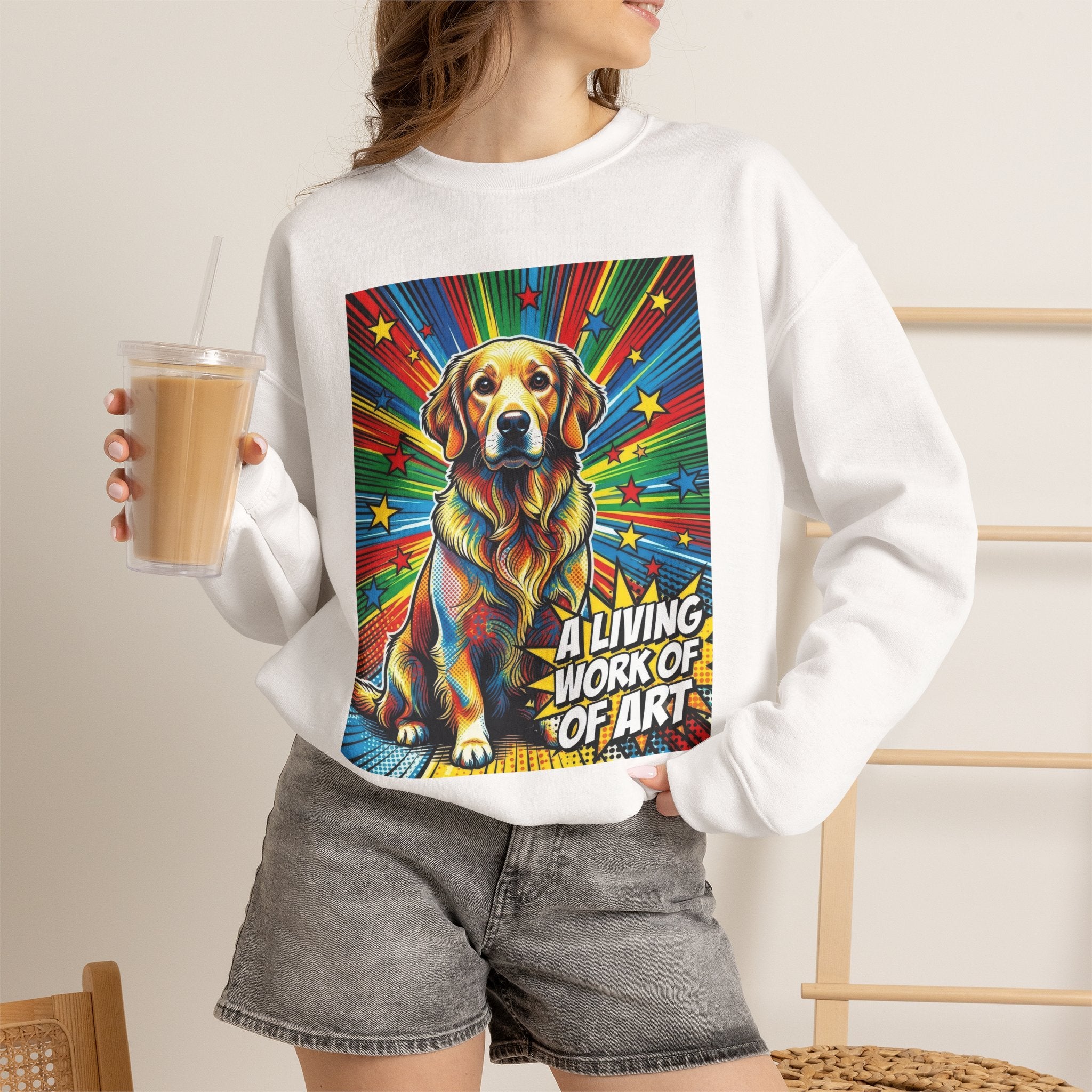 Golden Retriever Sweatshirt | Living Work of Art Collection | Pop Art
