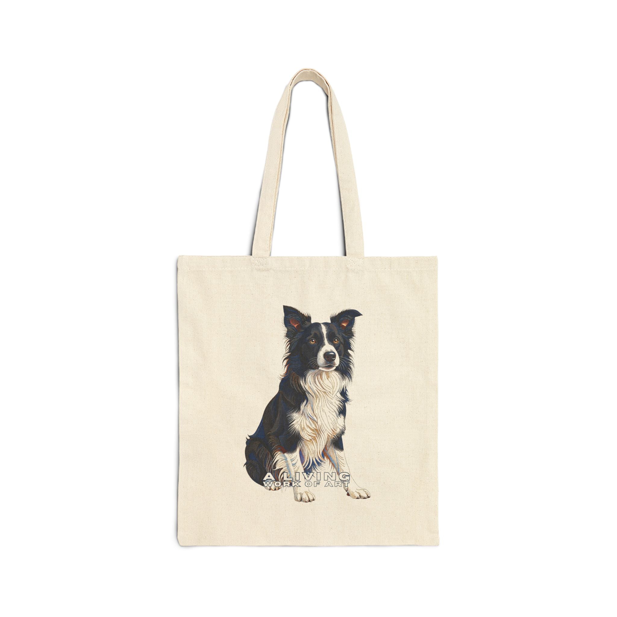 Border Collie Tote Bag | Living Work of Art Collection | Pointillism Style