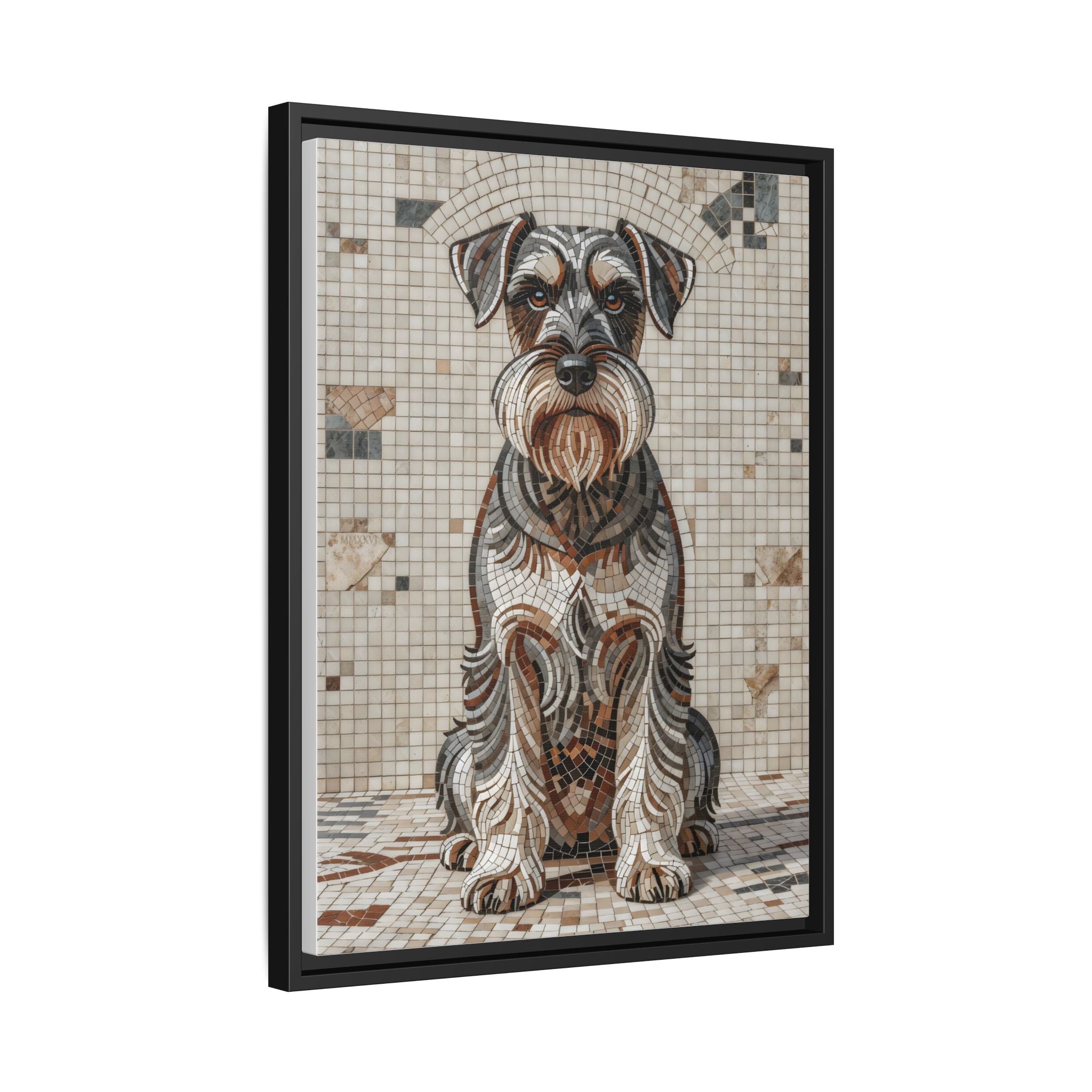 Schnauzer Canvas Wall Art | Living Work of Art Collection | Mosaic Style Print