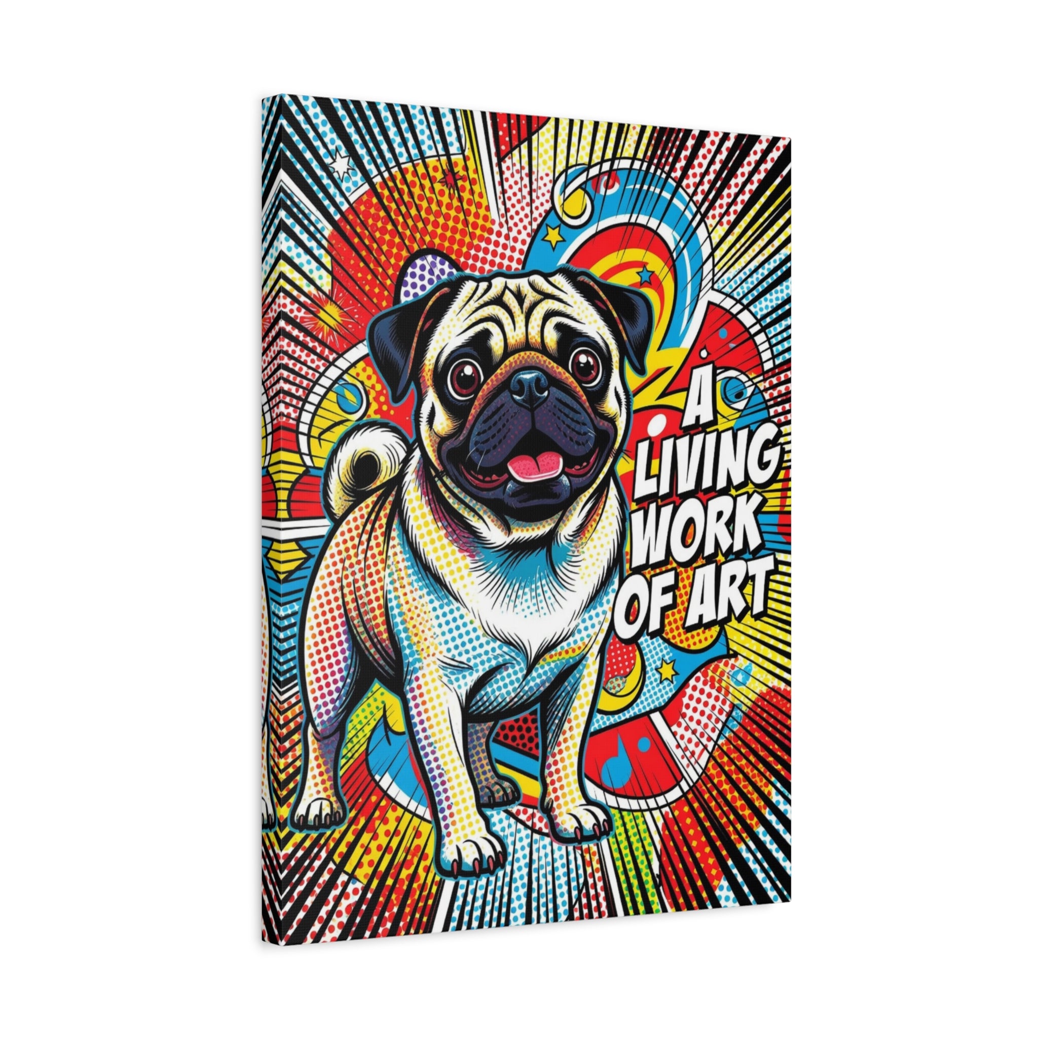 Pug Canvas Wall Art | Living Work of Art Collection | Pop Art Print