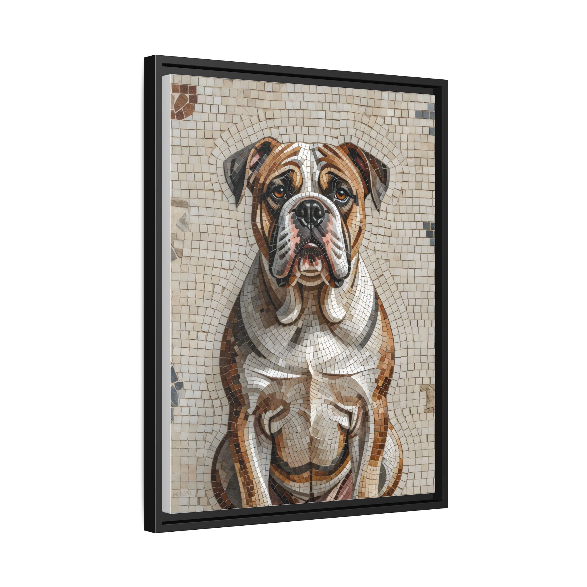 Bulldog Canvas Wall Art | Living Work of Art Collection | Mosaic Style Print