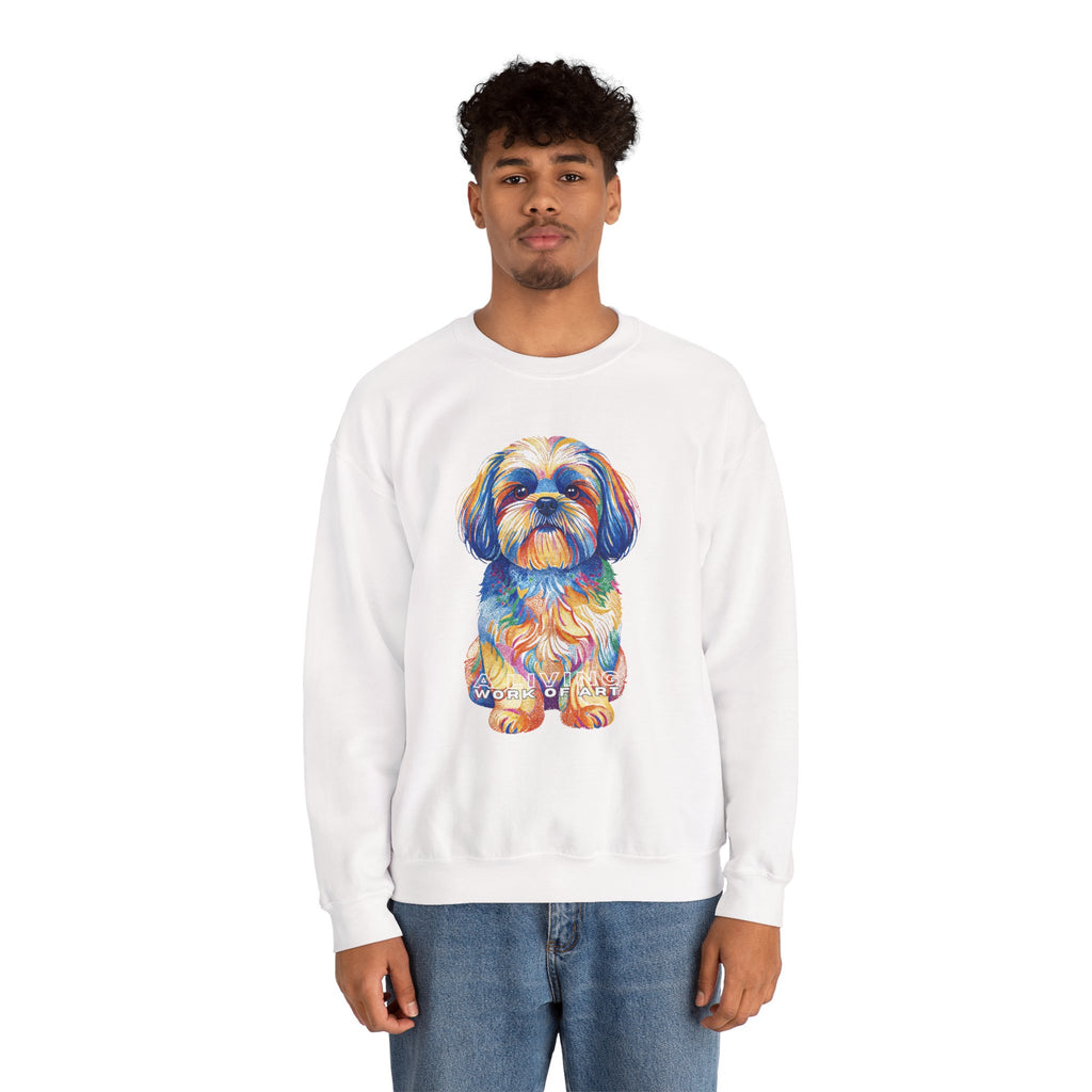 Shih Tzu Sweatshirt | Living Work of Art Collection | Pointillism Style