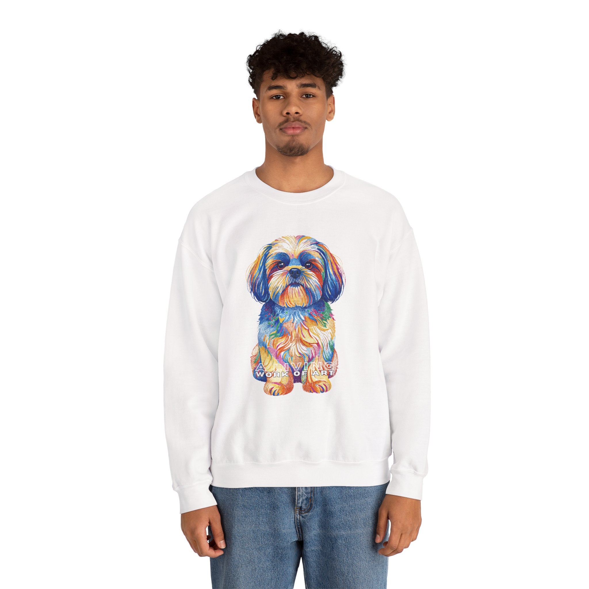 Shih Tzu Sweatshirt | Living Work of Art Collection | Pointillism Style