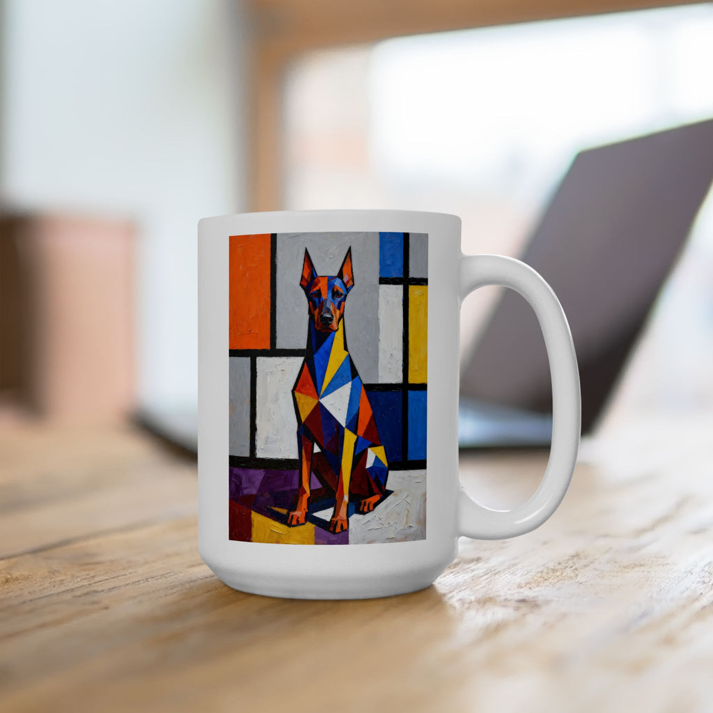 Doberman Pinscher Coffee Mug | Living Work of Art Collection | Cubist Style
