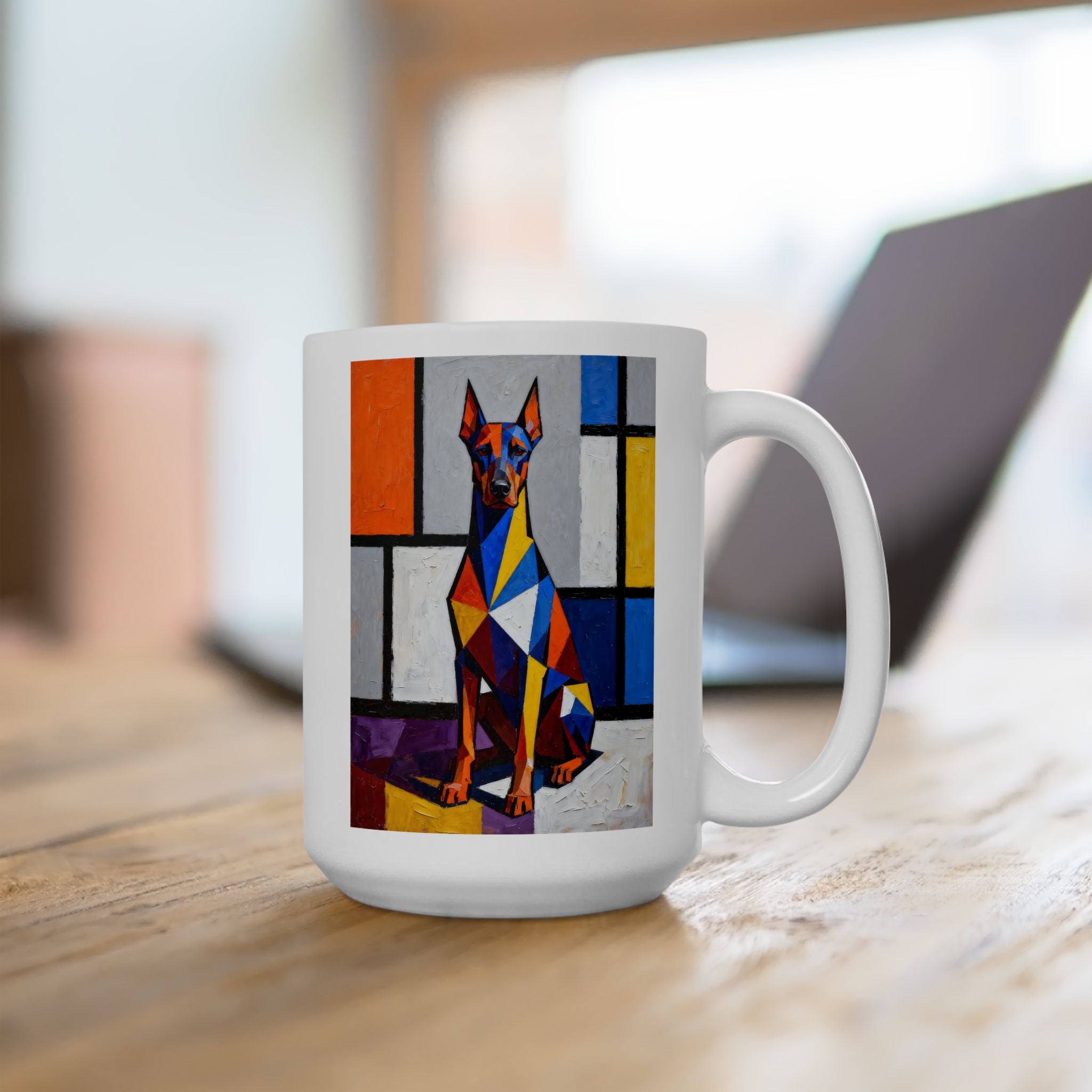 Doberman Pinscher Coffee Mug | Living Work of Art Collection | Cubist Style