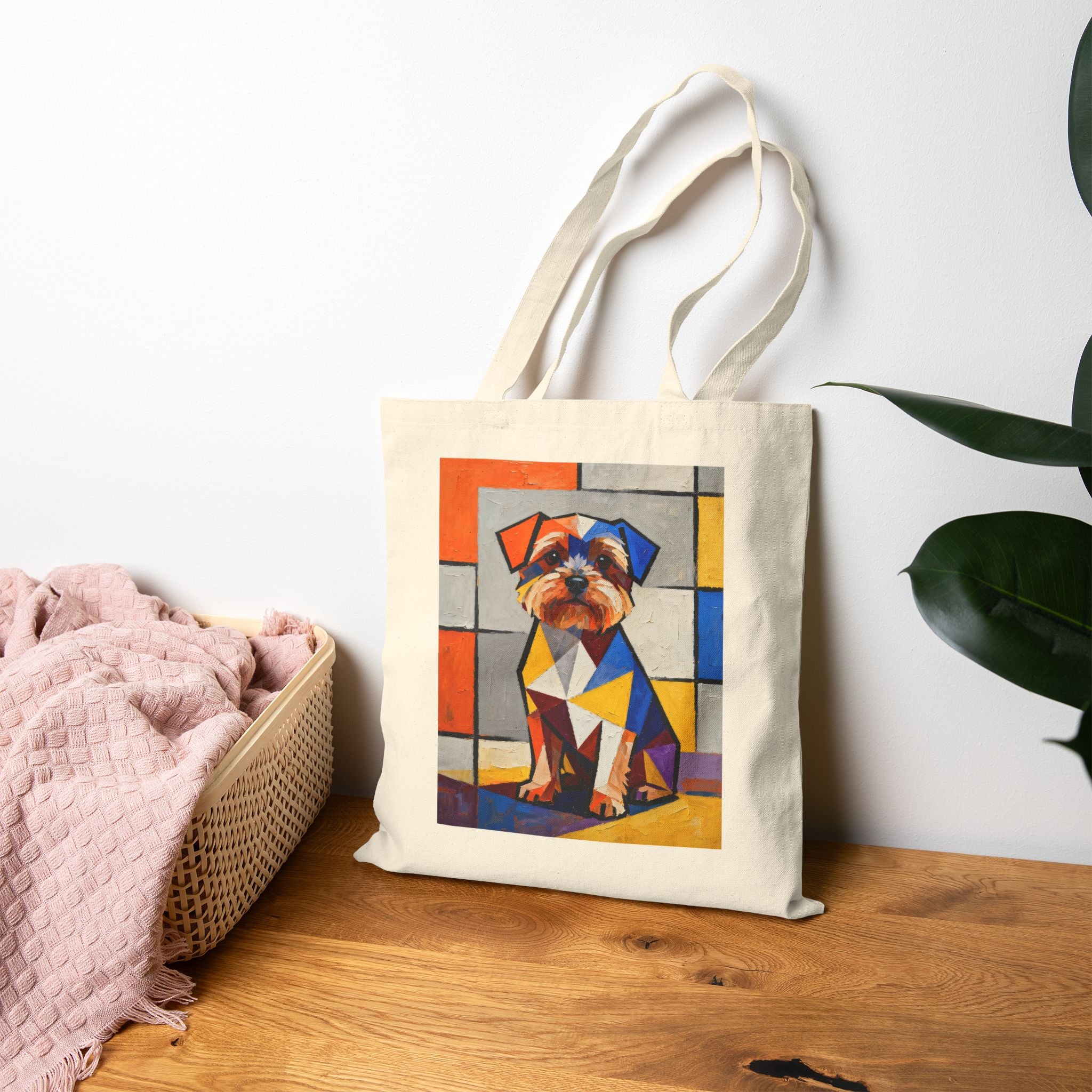 Yorkipoo Tote Bag | Living Work of Art Collection | Cubist Style
