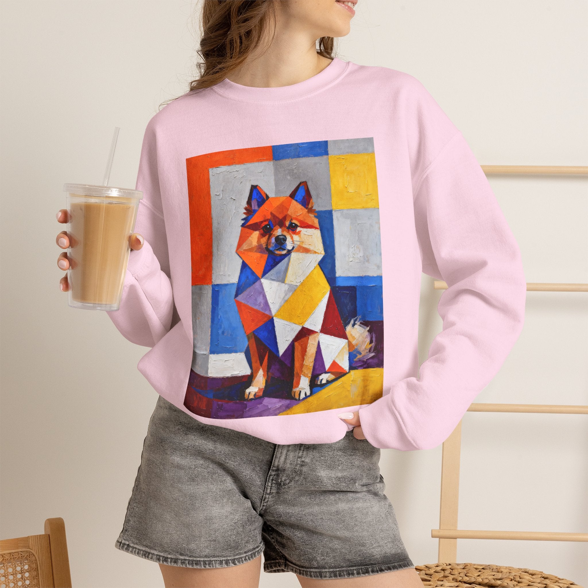 Pomeranian Sweatshirt | Living Work of Art Collection | Cubist Style