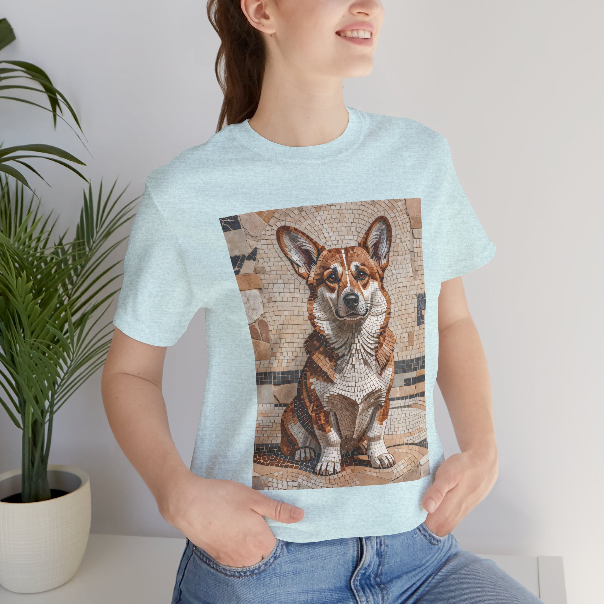 Corgi T Shirt | Living Work of Art Collection | Mosaic Style