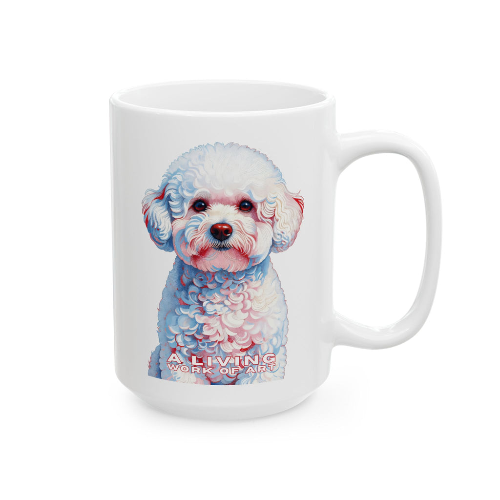Bichon frise Coffee Mug | Living Work of Art Collection | Pointillism Style