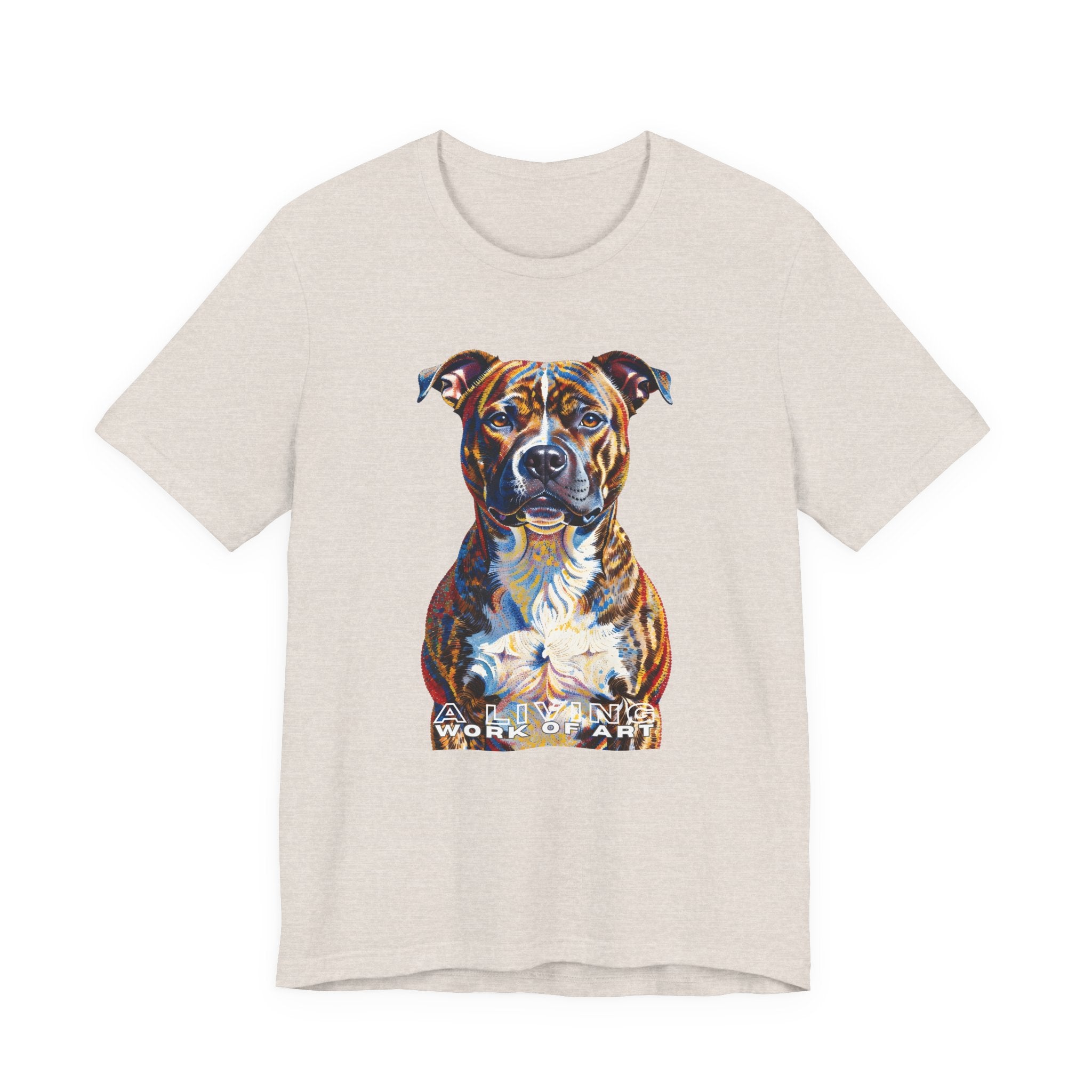 Staffordshire Bull Terrier T Shirt | Living Work of Art Collection | Pointillism Style