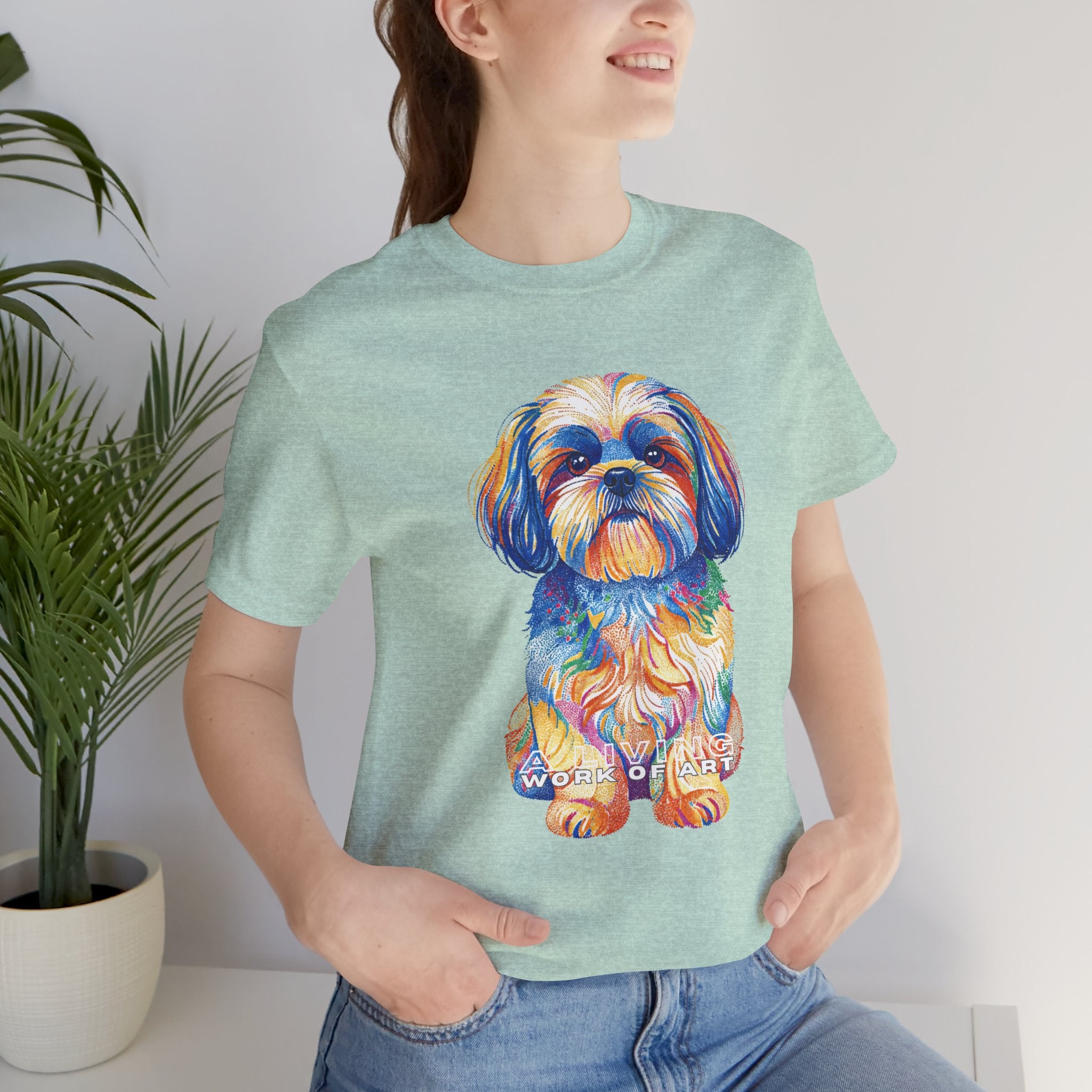 Shih Tzu T Shirt | Living Work of Art Collection | Pointillism Style