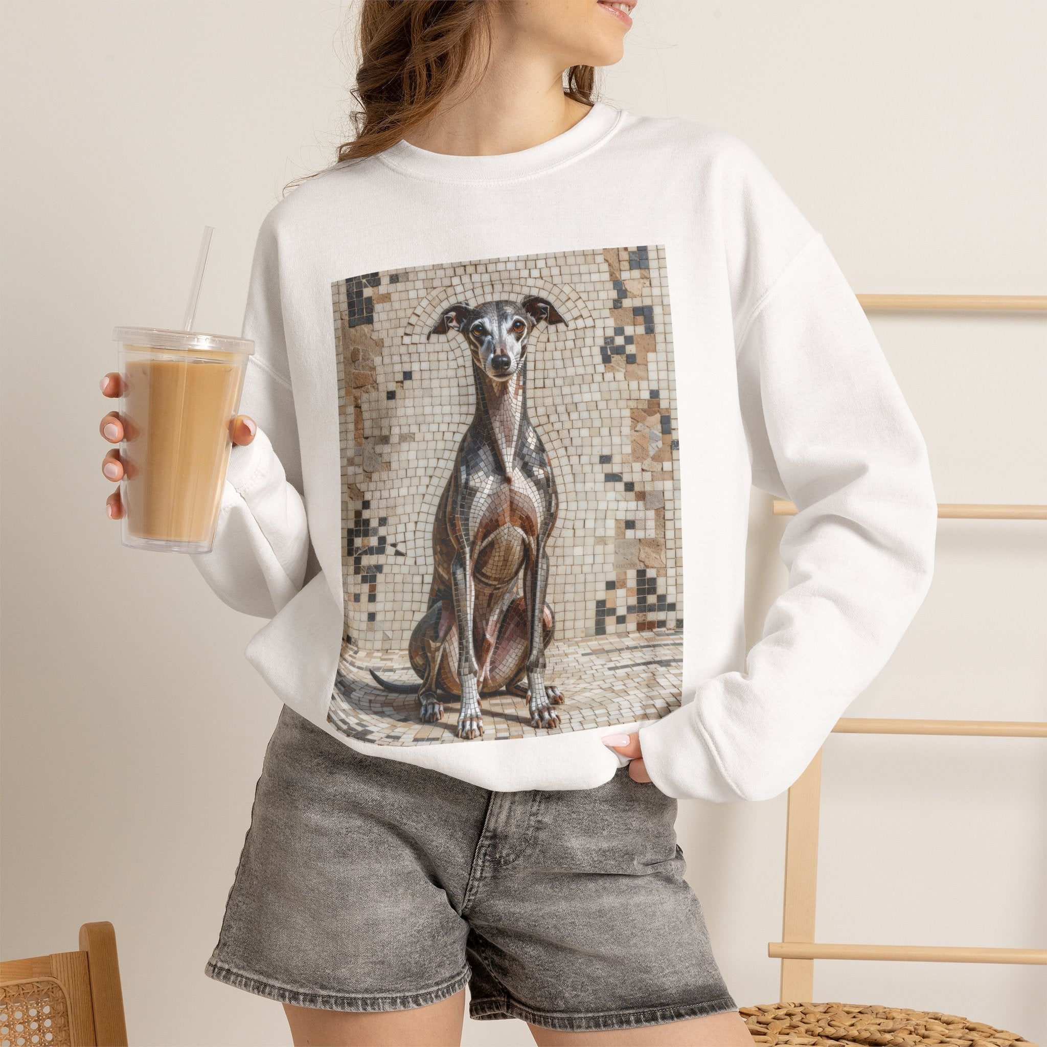 Italian Greyhound Sweatshirt | Living Work of Art Collection | Mosaic Style