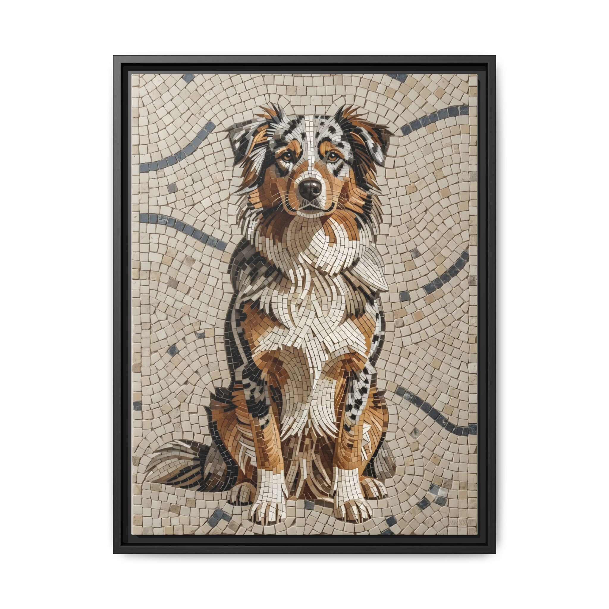Australian Shepherd Canvas Wall Art | Living Work of Art Collection | Mosaic Style Print