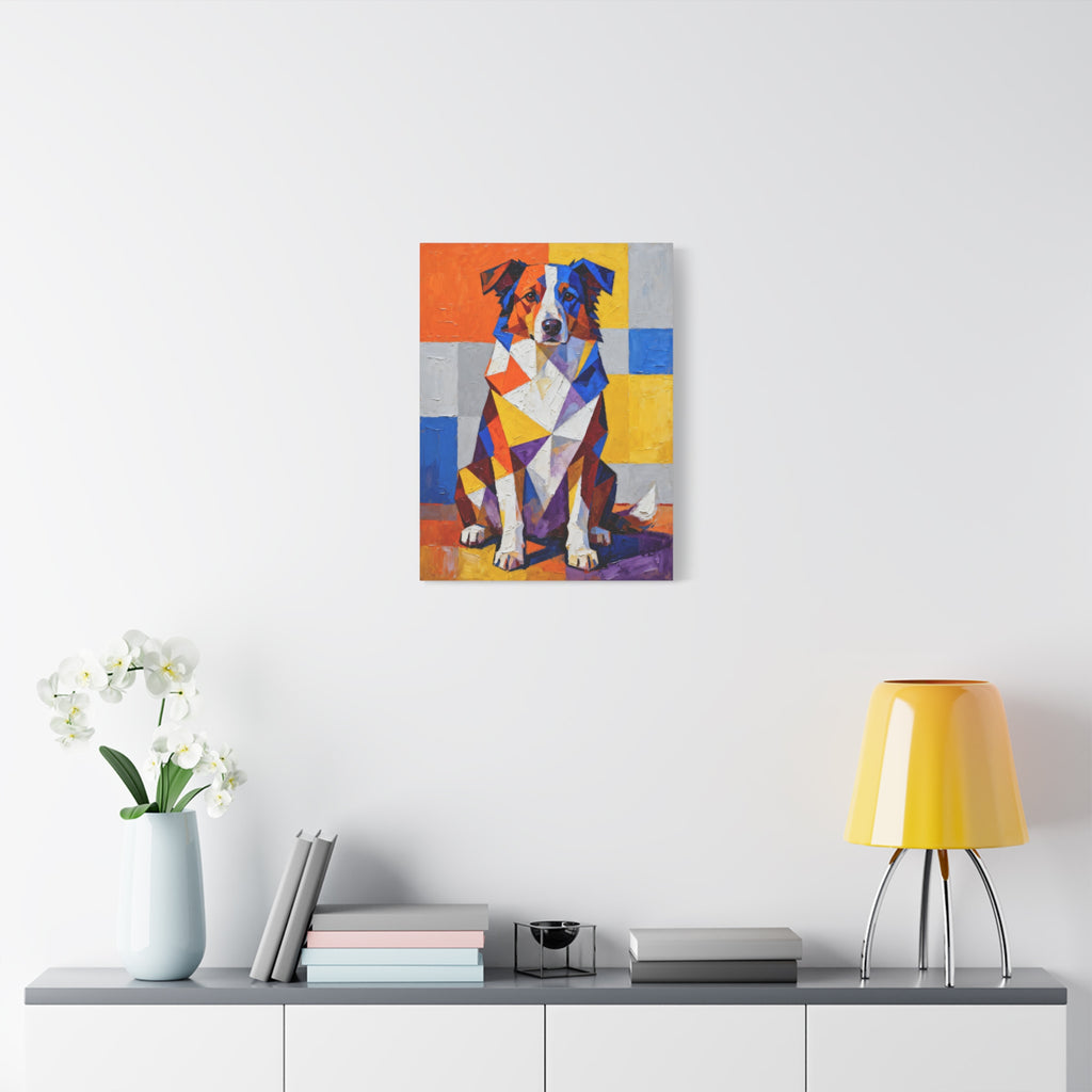 Australian Shepherd Canvas Wall Art | Living Work of Art Collection | Cubist Style Print