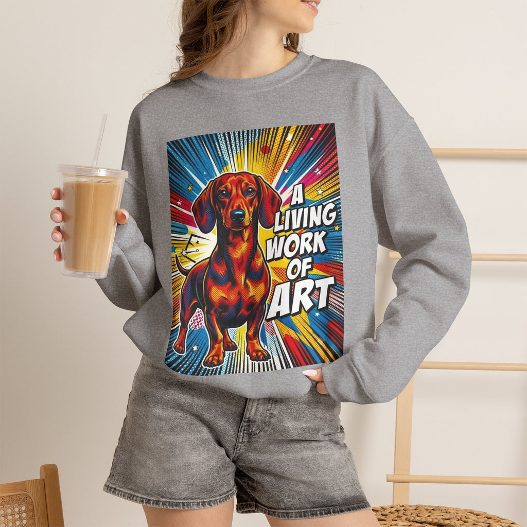 Dachshund Sweatshirt | Living Work of Art Collection | Pop Art