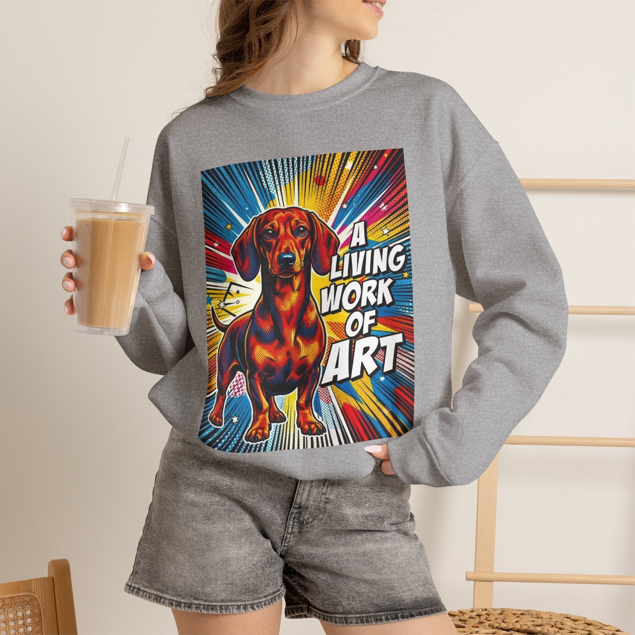 Dachshund Sweatshirt | Living Work of Art Collection | Pop Art