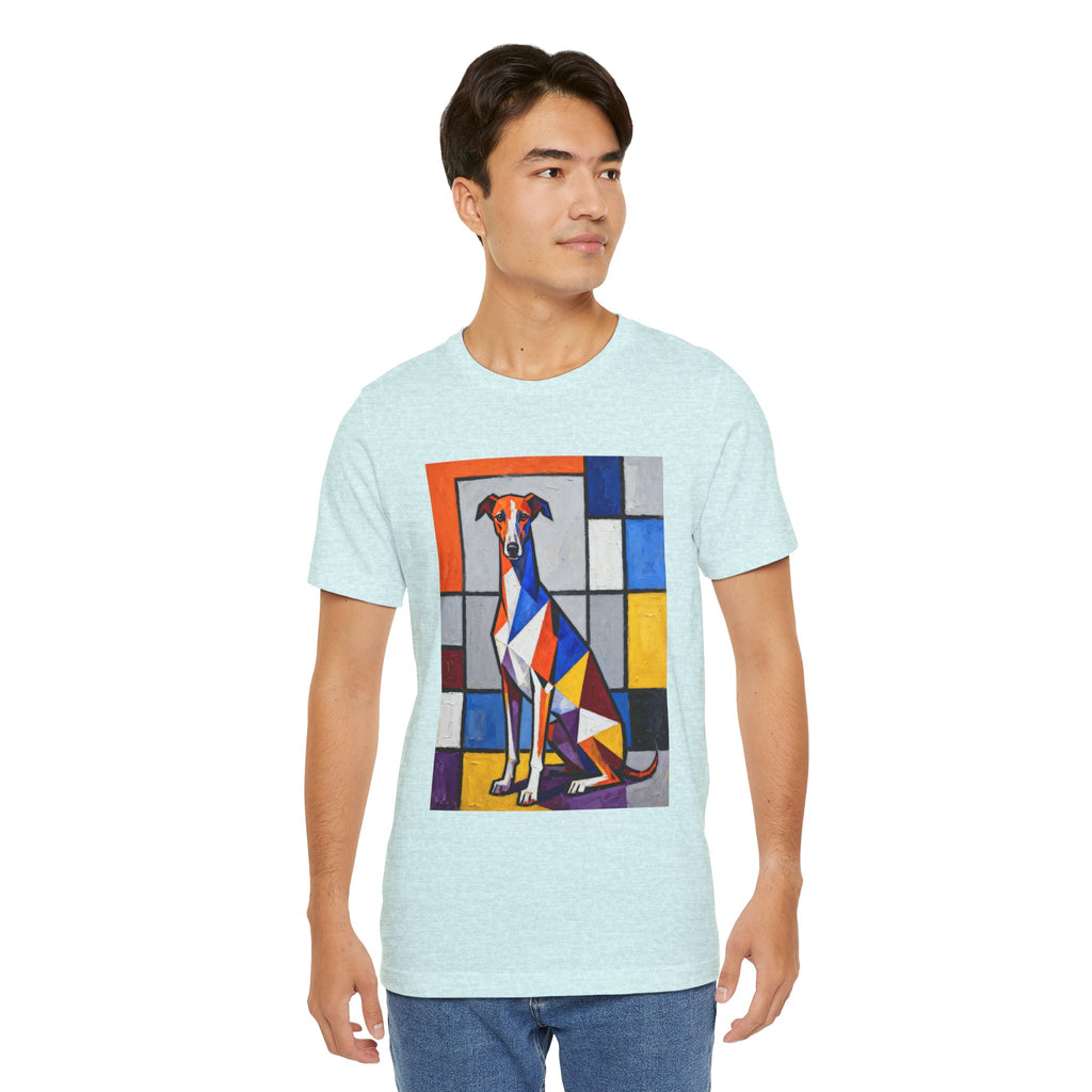 Whippet T Shirt | Living Work of Art Collection | Cubist Style