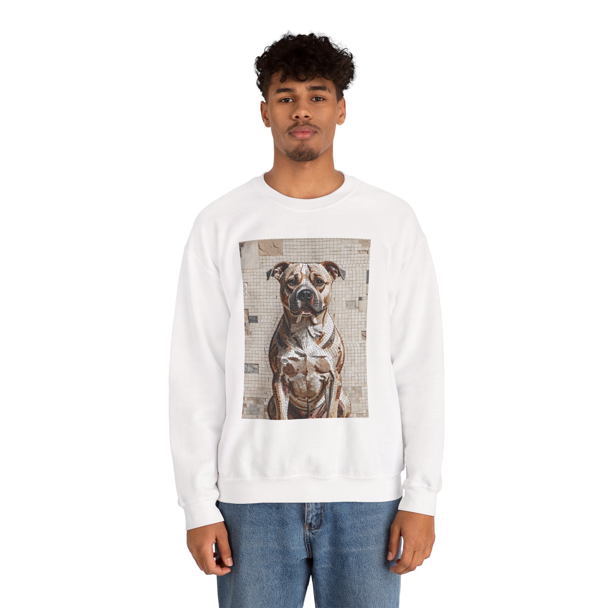 Staffordshire Bull Terrier Sweatshirt | Living Work of Art Collection | Mosaic Style